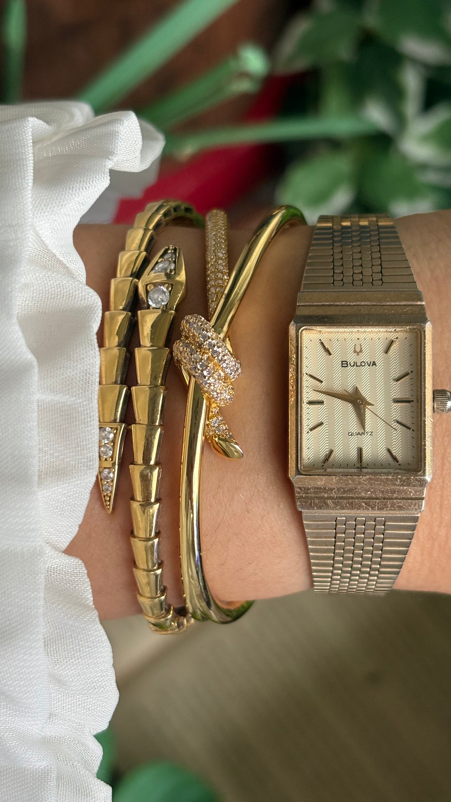 Vintage Bulova Women’s Tank Watch in Gold Tone