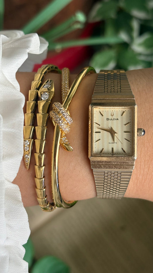 Vintage Bulova Women’s Tank Watch in Gold Tone