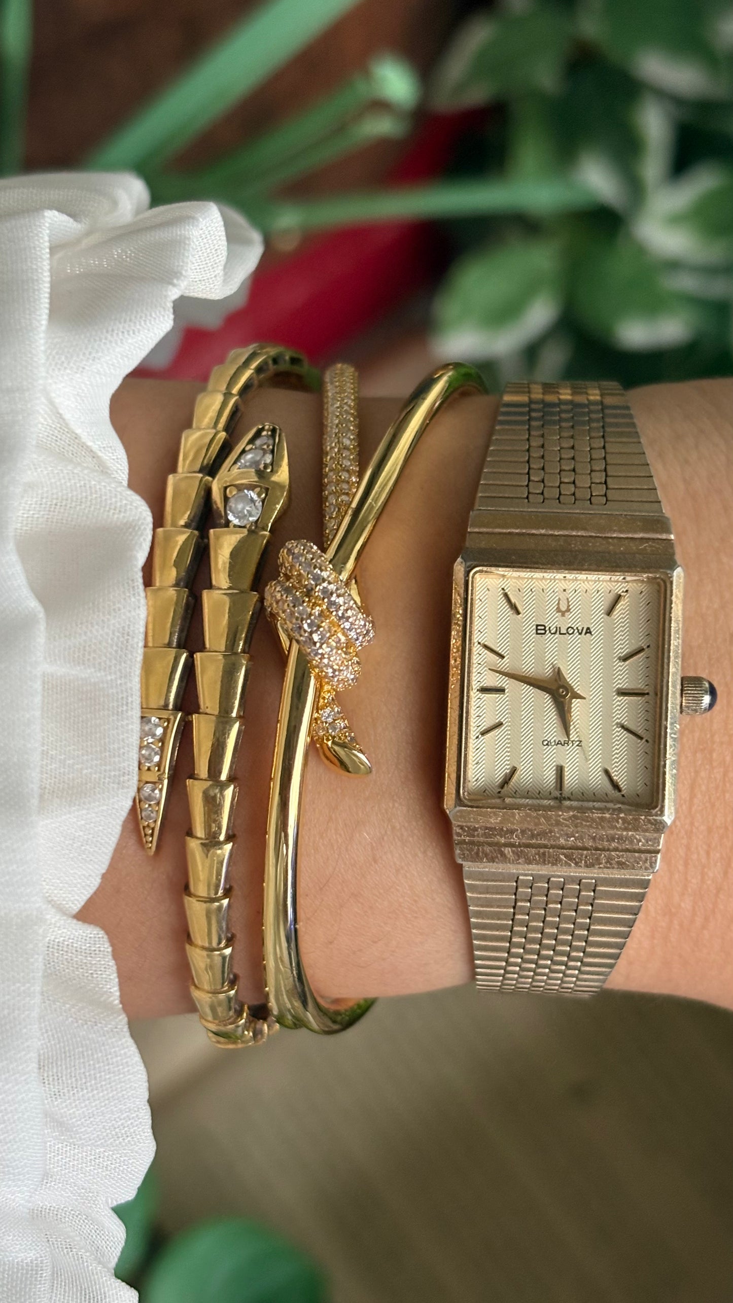 Vintage Bulova Women’s Tank Watch in Gold Tone