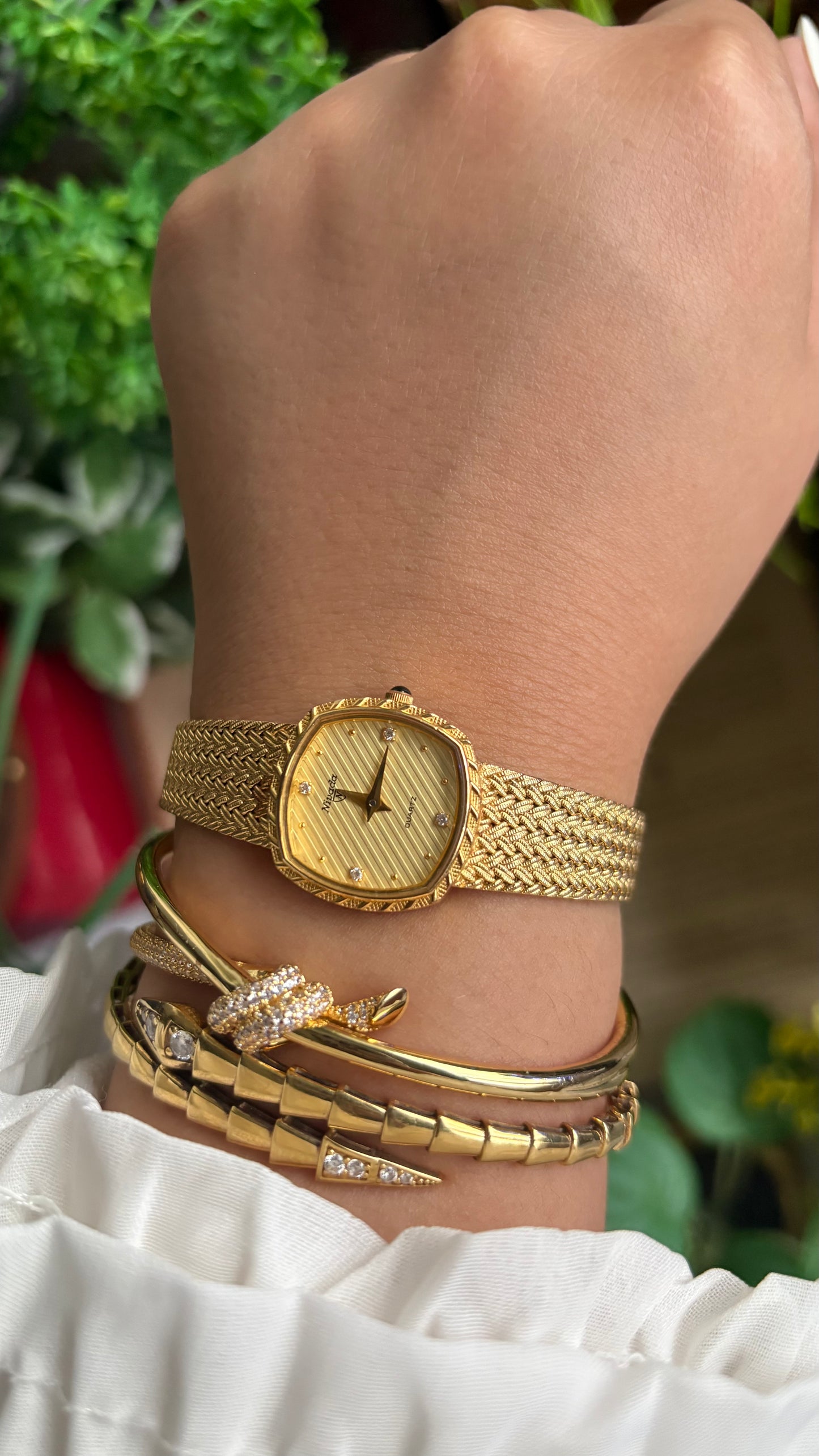 Vintage Nivada Watch in Gold Tone