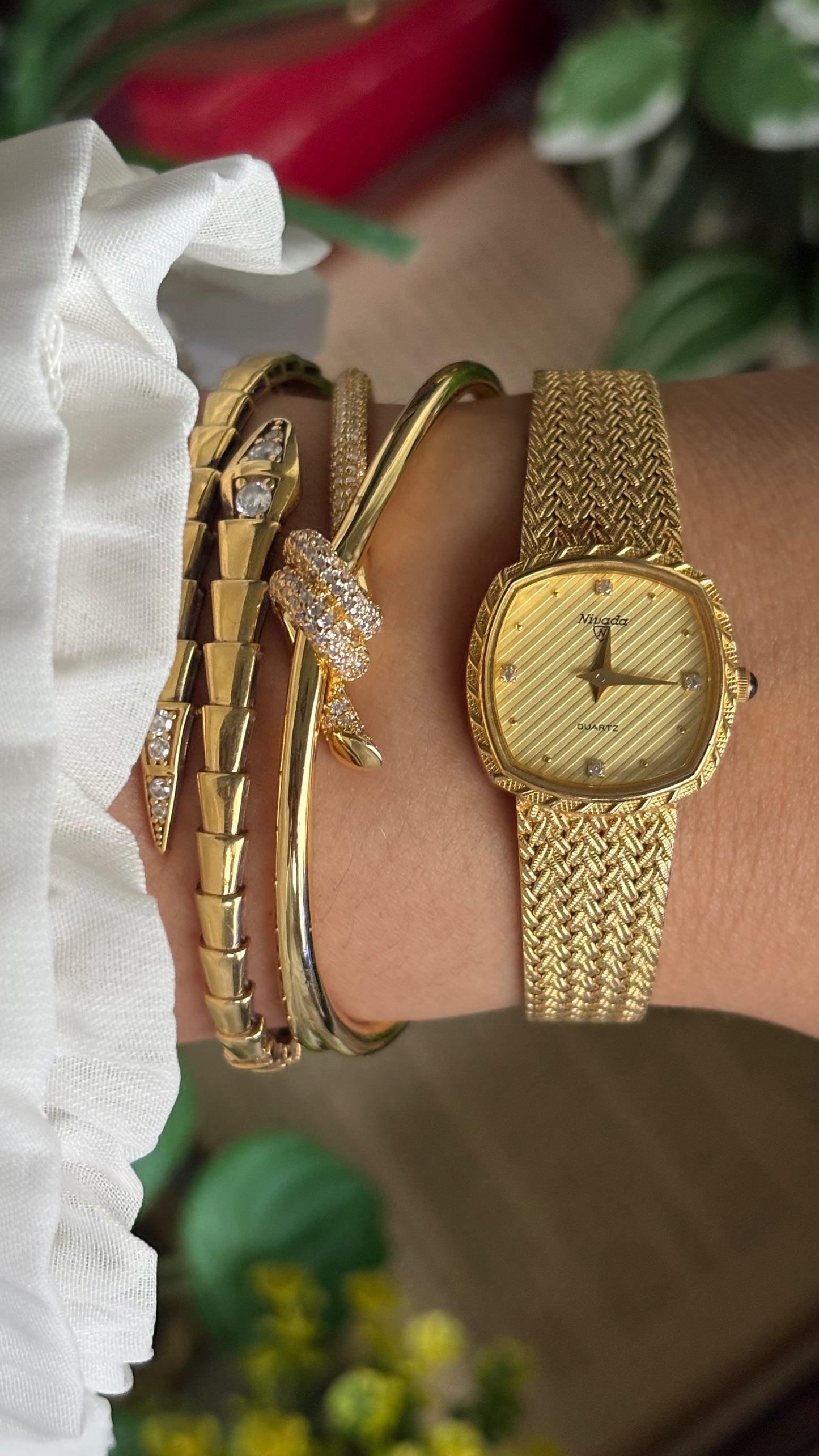 Vintage Nivada Watch in Gold Tone