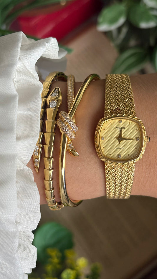 Vintage Nivada Watch in Gold Tone