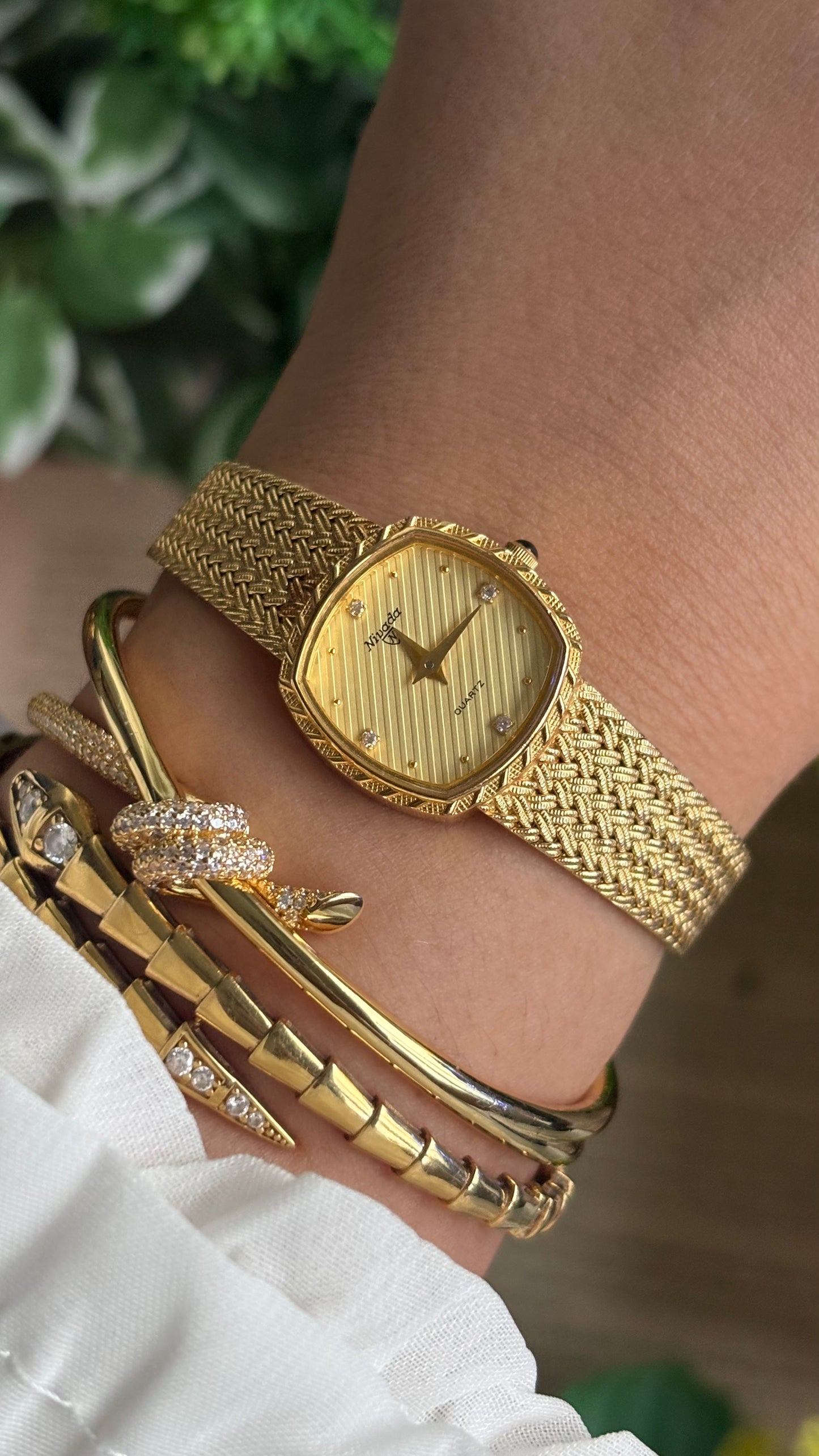 Vintage Nivada Watch in Gold Tone
