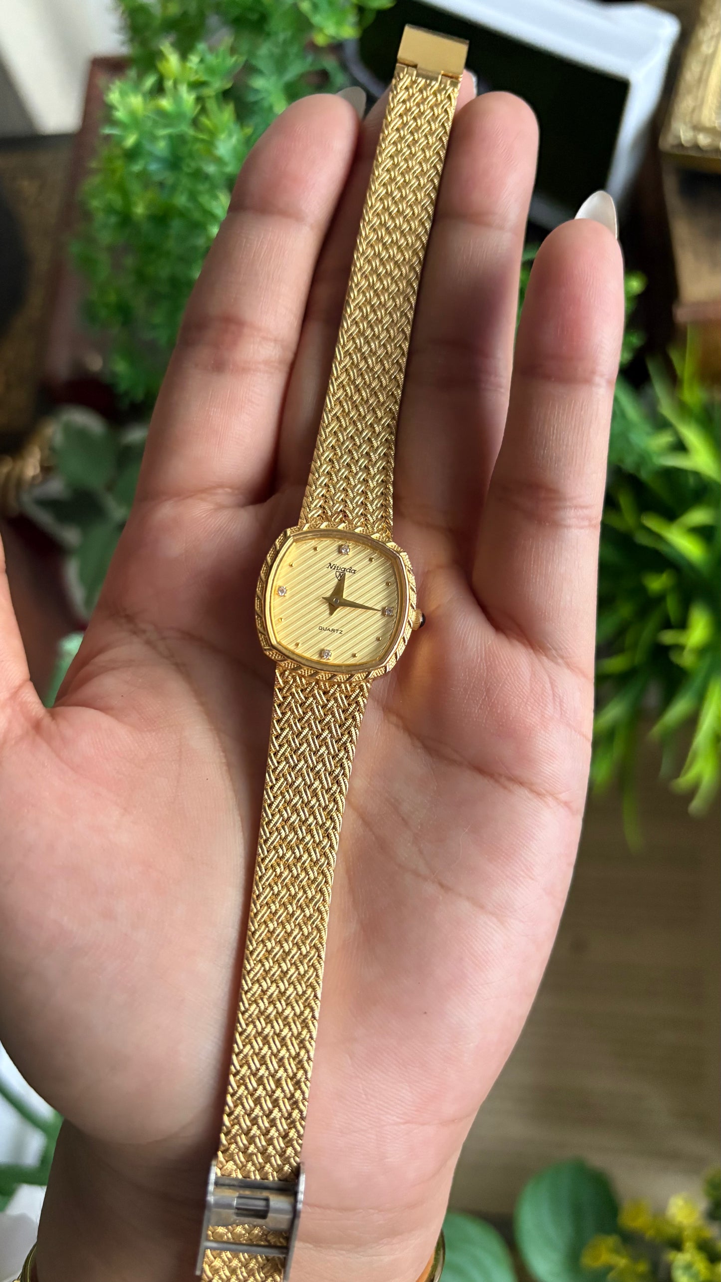 Vintage Nivada Watch in Gold Tone
