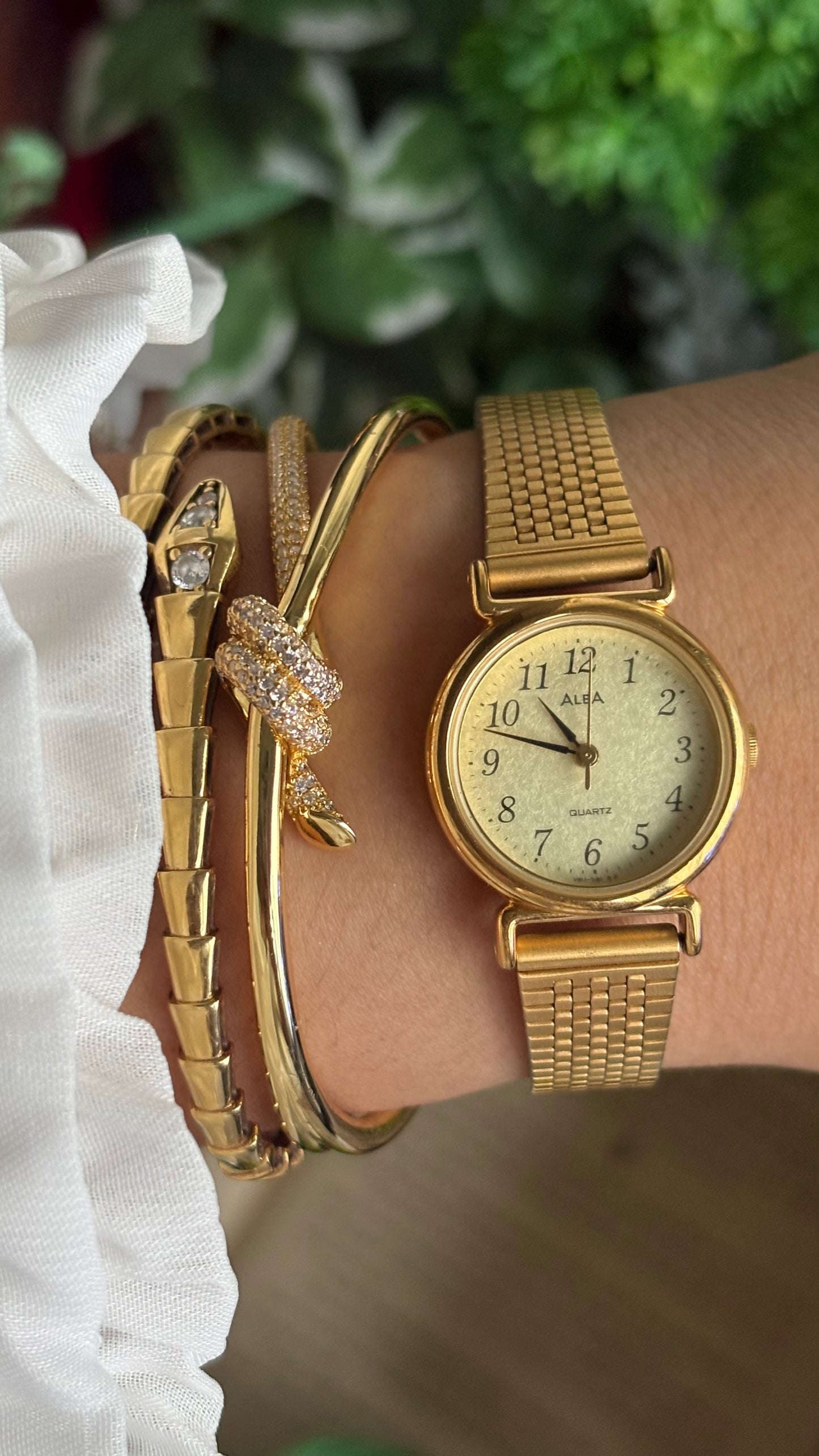 Vintage Alba Seiko Watch in Gold Tone Beautifully Textured Dial