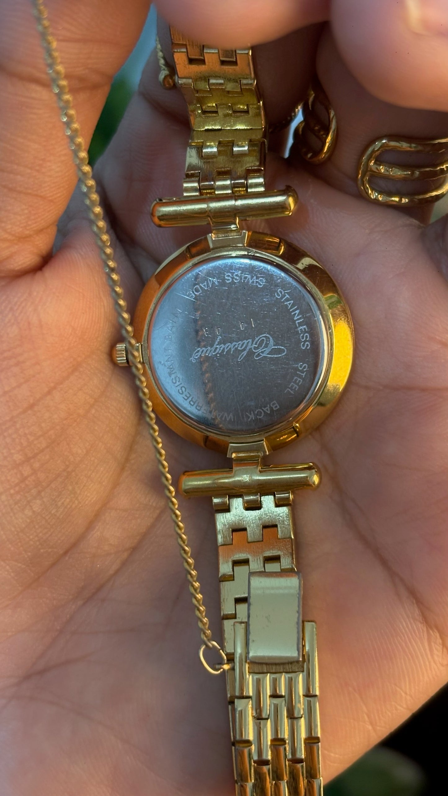 Rare Vintage Classique Australian Opal Dress Watch in Gold Tone Quartz