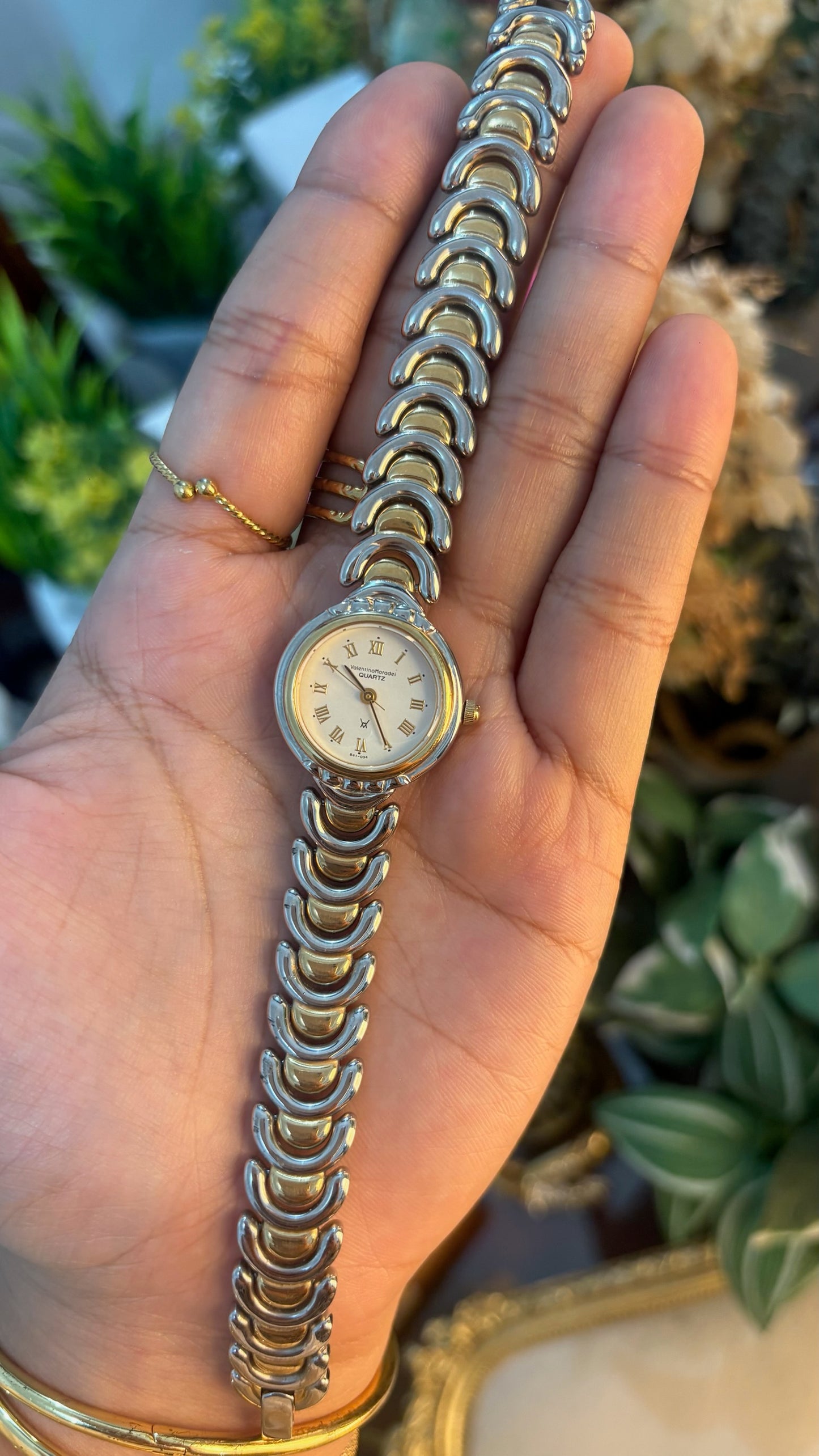 Vintage Valentino Moradei C-Links Bracelet Watch in Two-Tone Quartz
