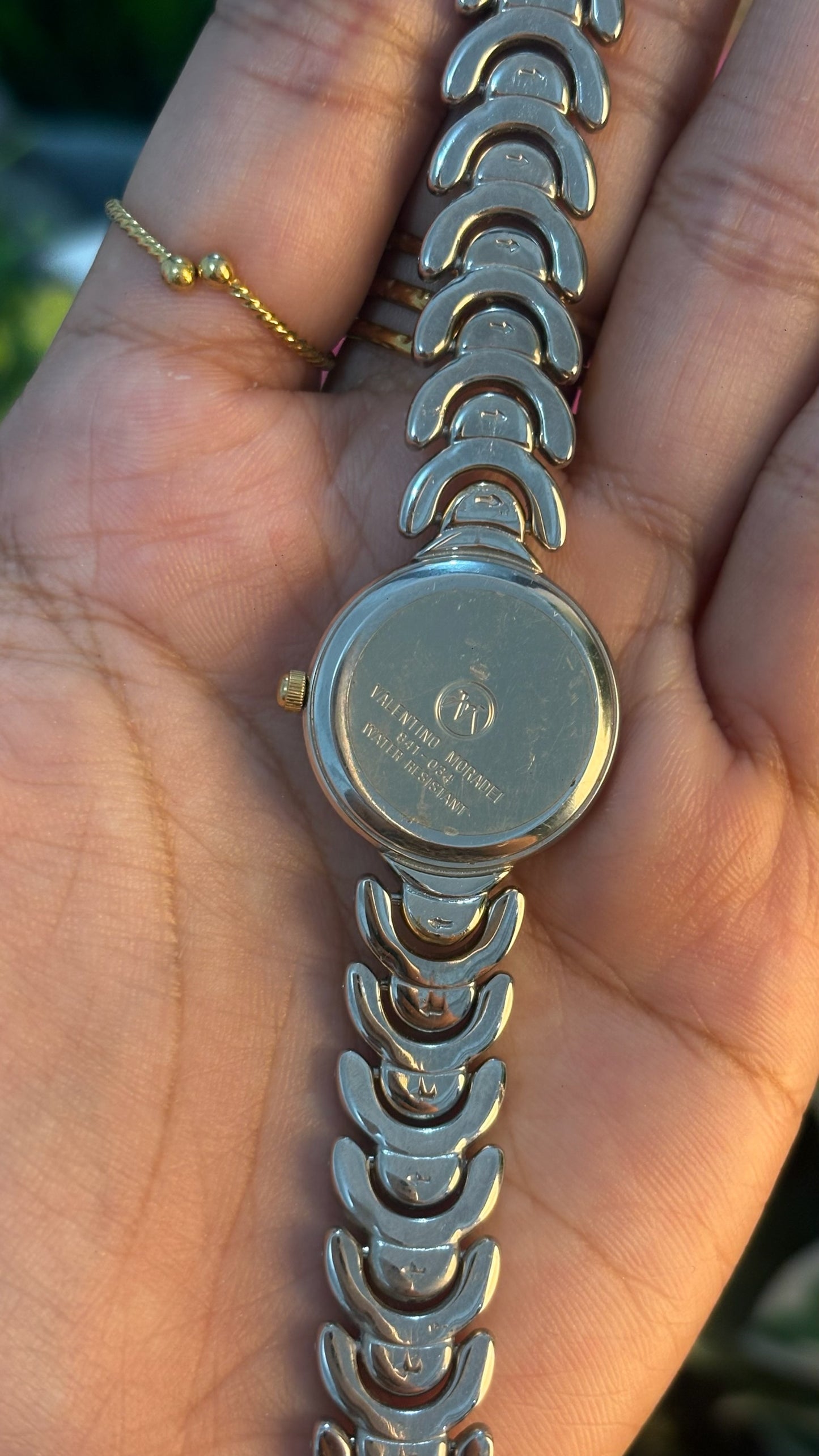 Vintage Valentino Moradei C-Links Bracelet Watch in Two-Tone Quartz
