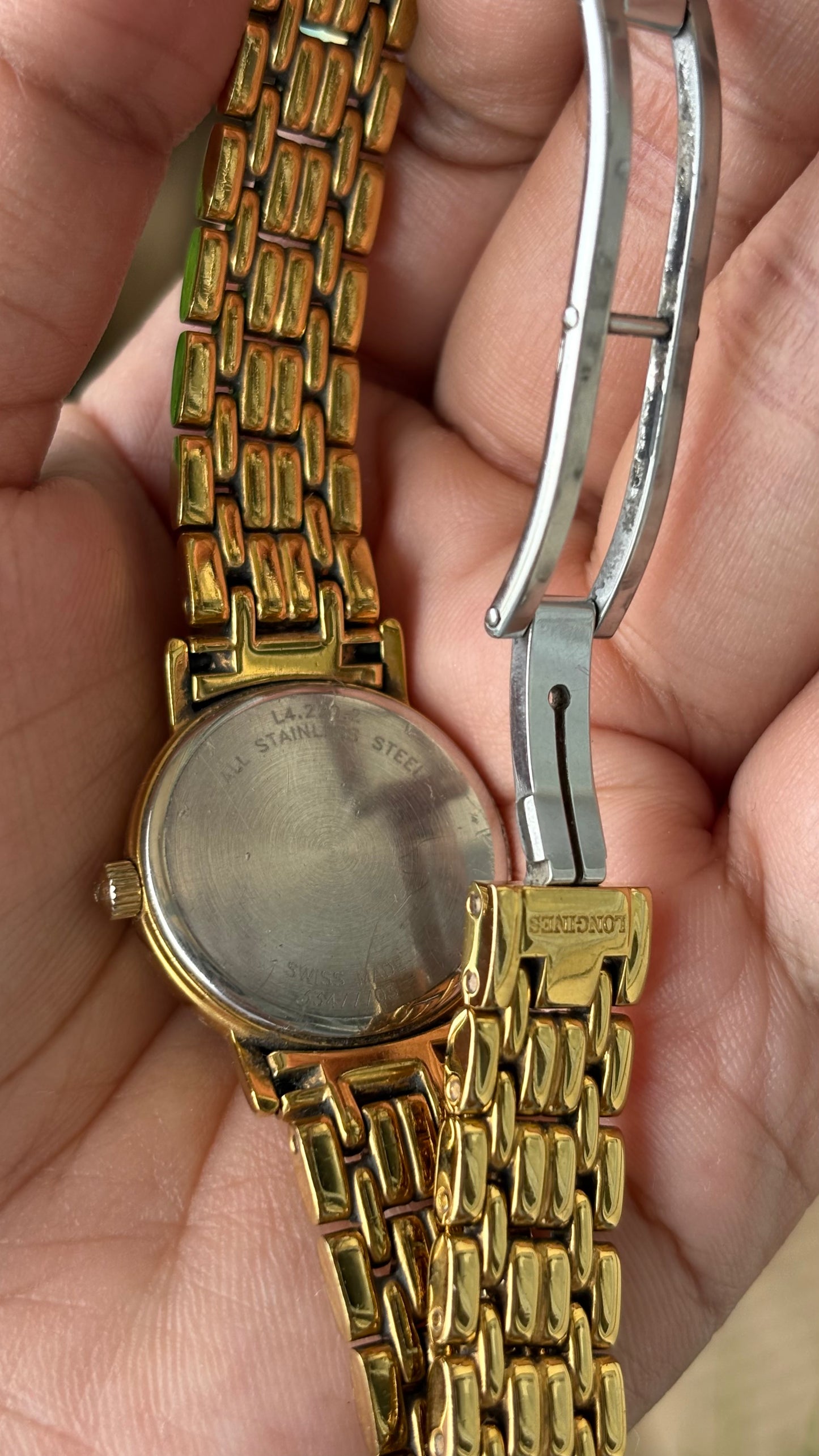 Rare Vintage Longines Swiss Date Window Classic Watch in Gold Tone Roman Dial Quartz #00631