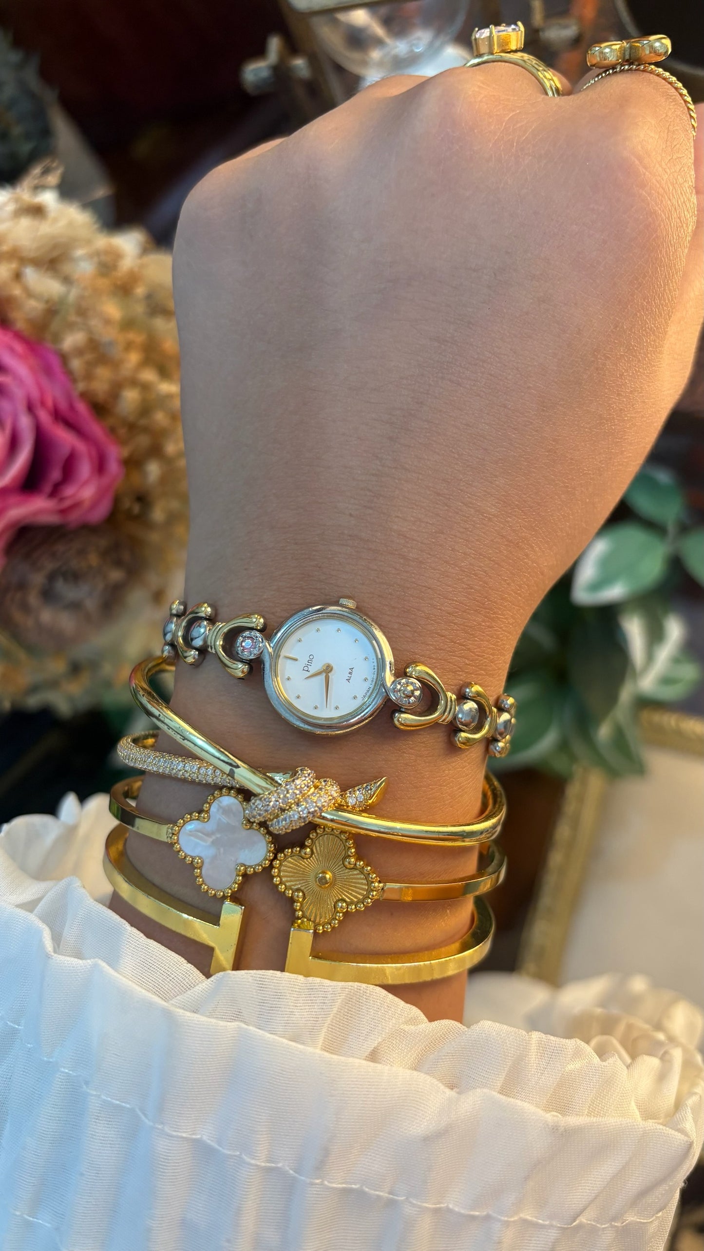 Rare Vintage Pino by Alba Seiko Bracelet Watch in Two-Tone Quartz