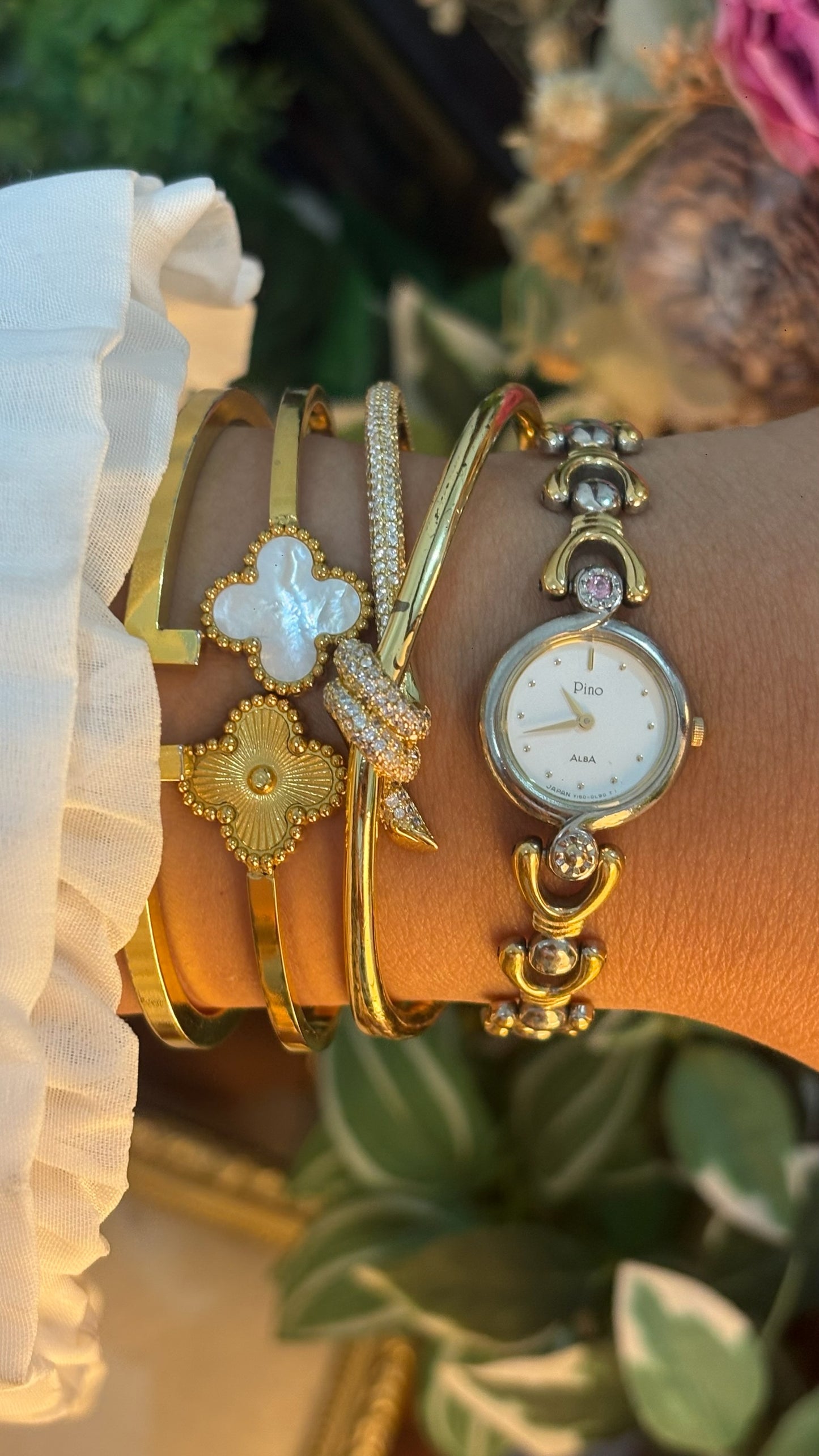 Rare Vintage Pino by Alba Seiko Bracelet Watch in Two-Tone Quartz