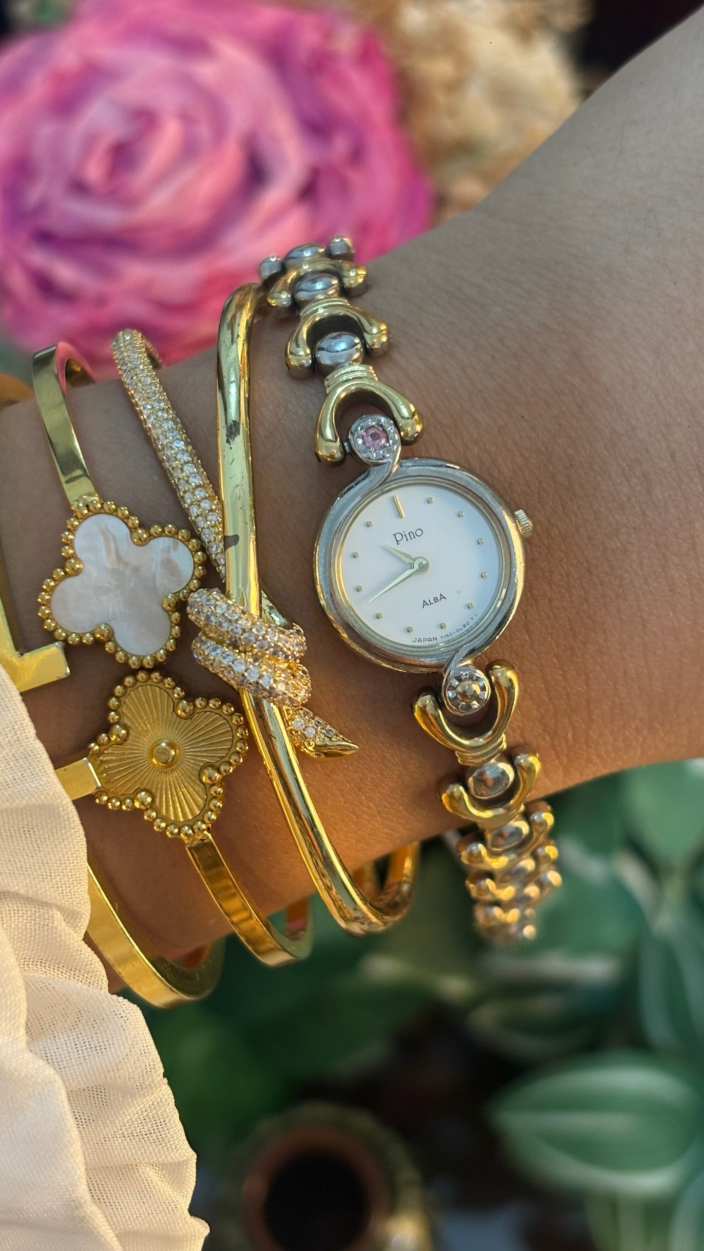 Rare Vintage Pino by Alba Seiko Bracelet Watch in Two-Tone Quartz