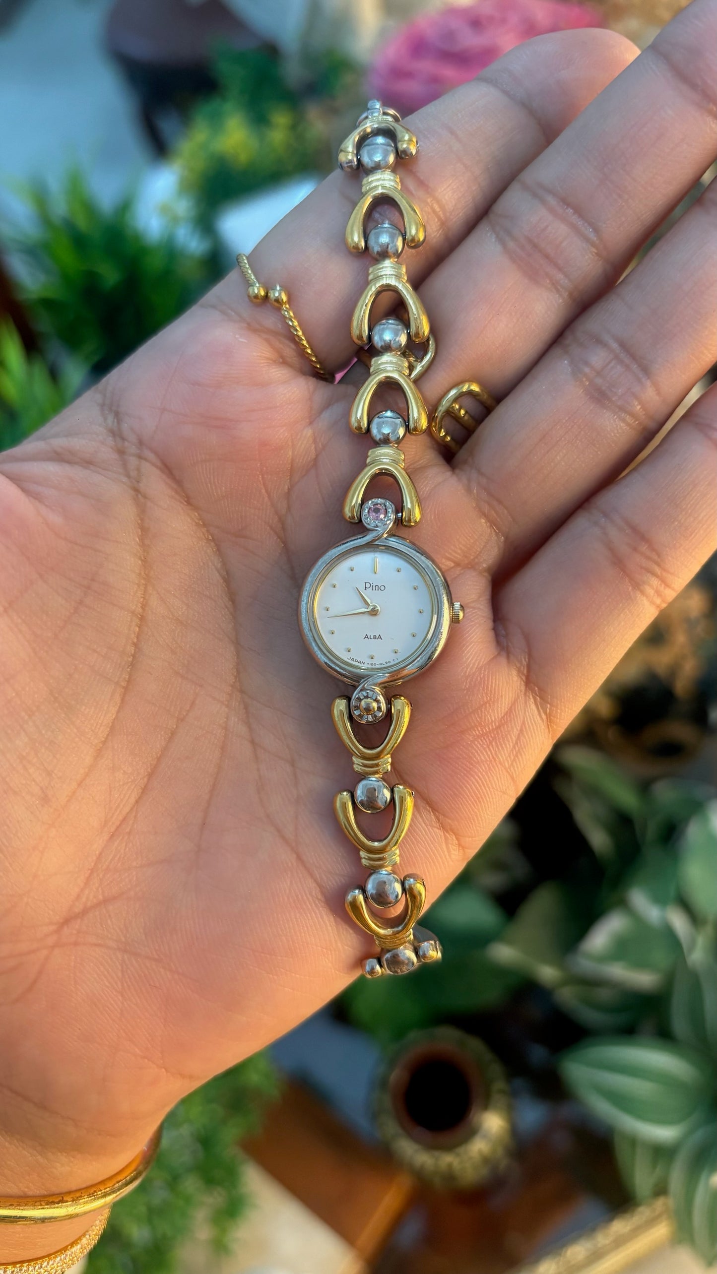 Rare Vintage Pino by Alba Seiko Bracelet Watch in Two-Tone Quartz
