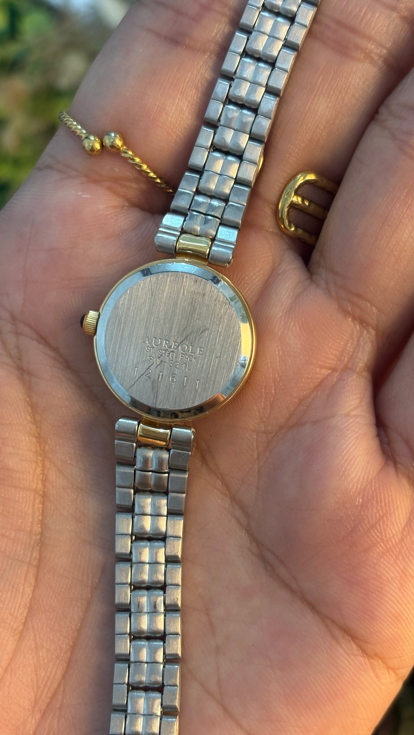 Dainty Vintage Aureole Dress Watch in Two-Tone Quartz