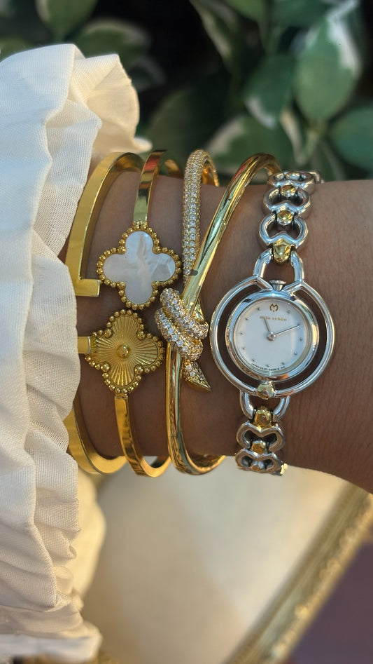 Rare Vintage Mila Schon Separated Bezel Bracelet Watch in Two-Tone Quartz