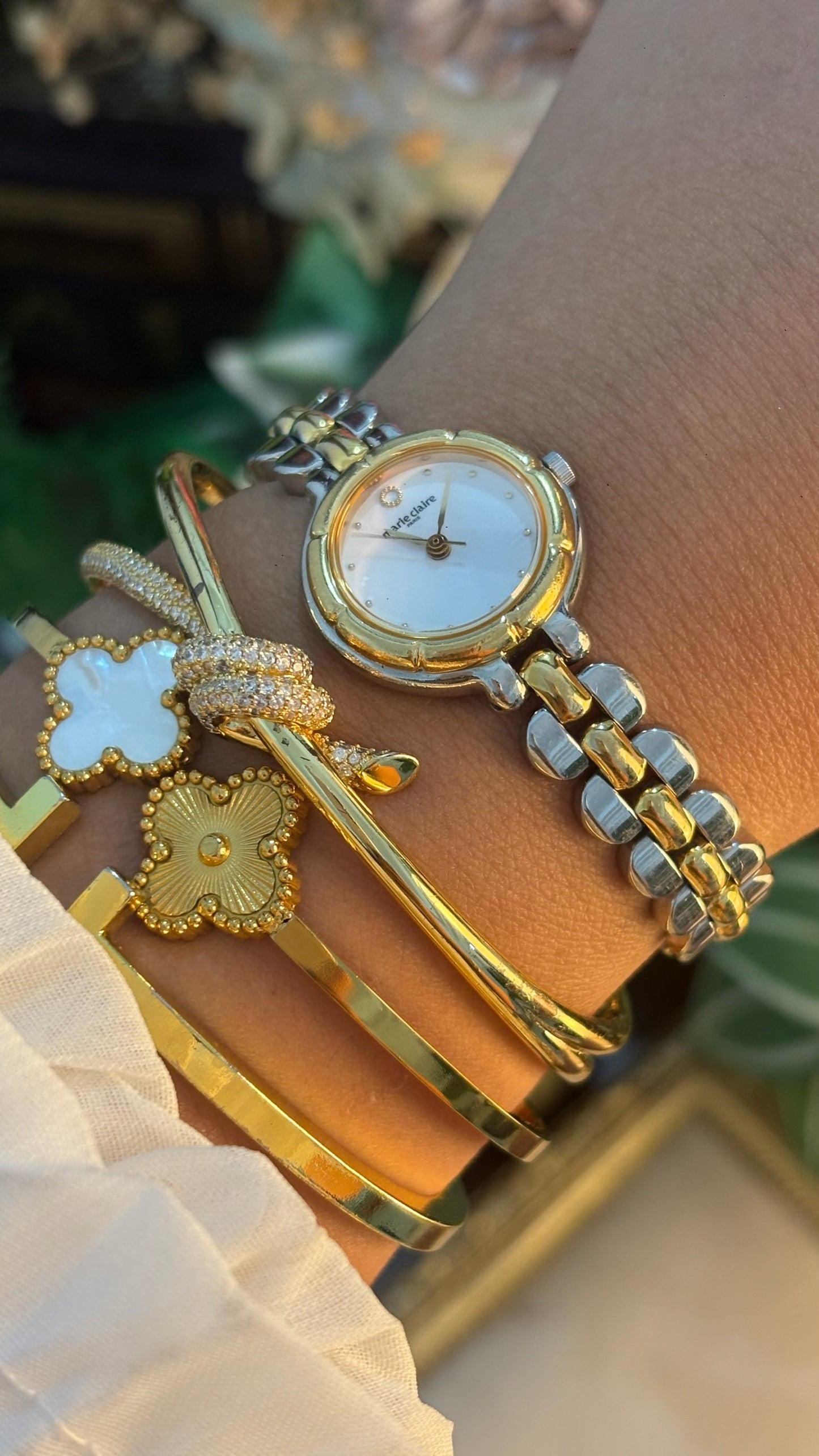 Dainty Vintage Marie Claire Dress Watch in Two-Tone Quartz