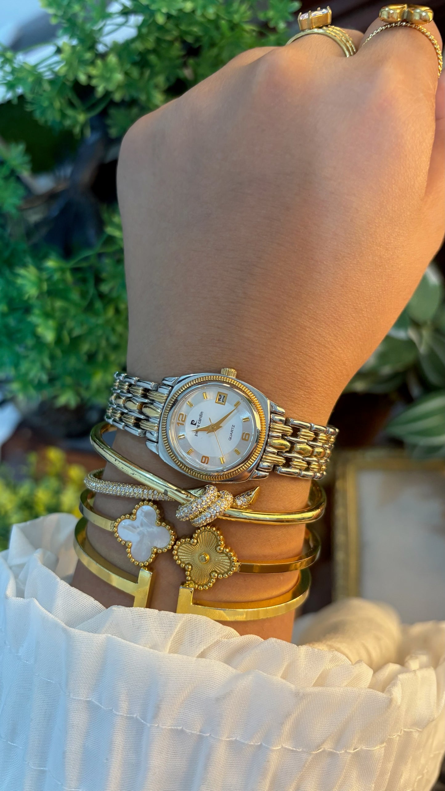 Vintage Pierre Cardin Date Window Classic Watch in Two-Tone Quartz