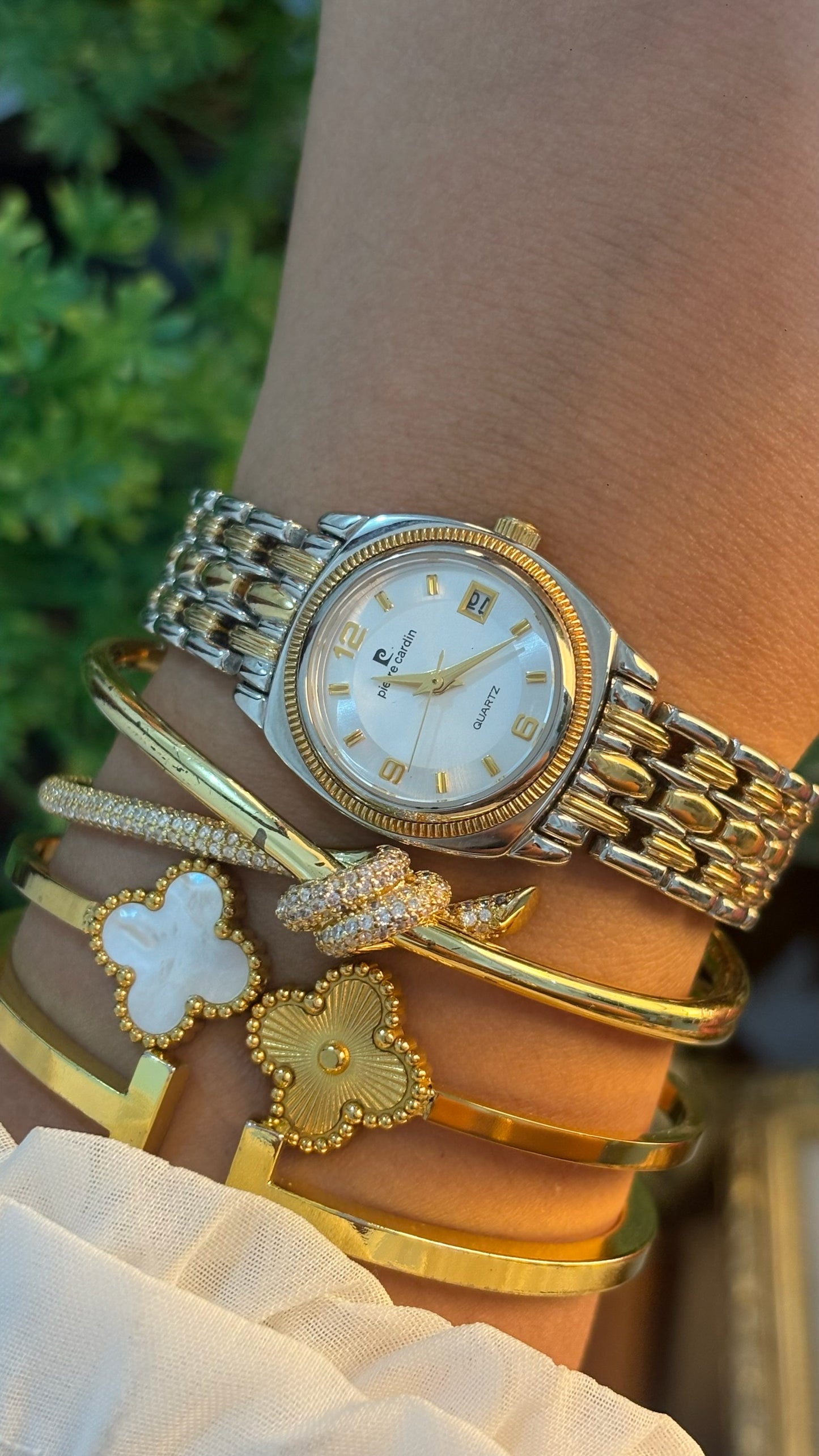 Vintage Pierre Cardin Date Window Classic Watch in Two-Tone Quartz