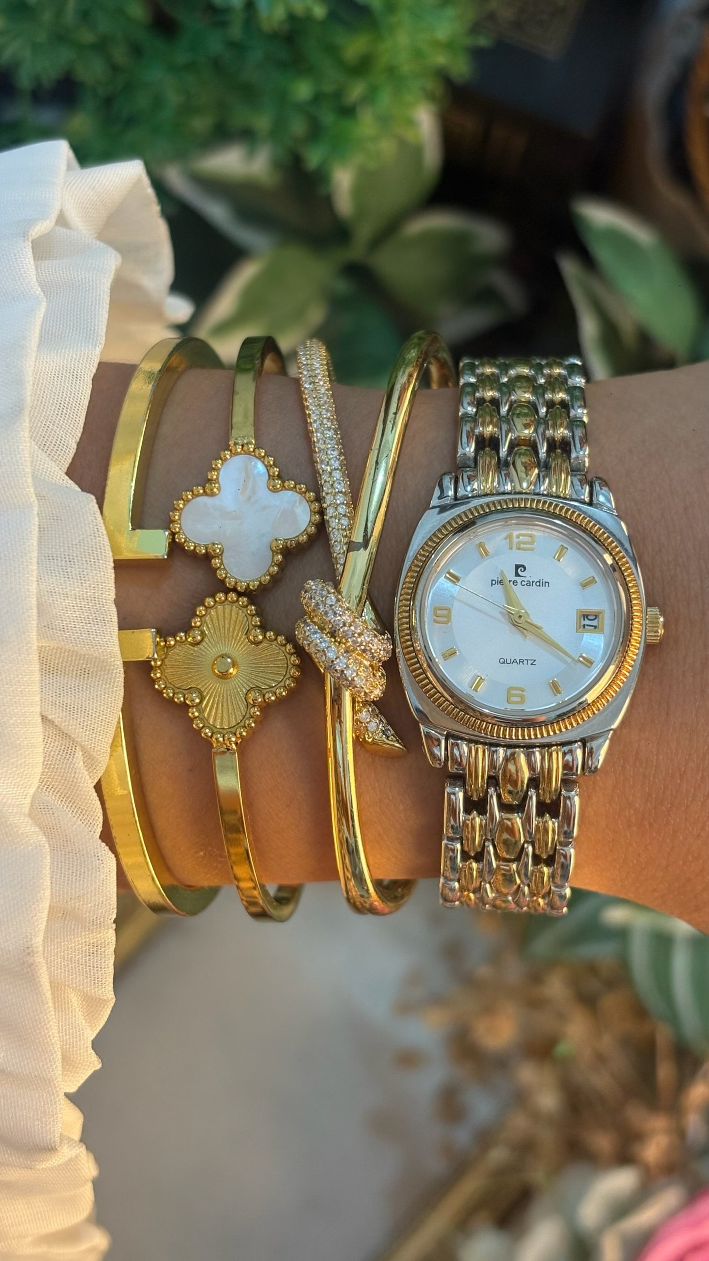 Vintage Pierre Cardin Date Window Classic Watch in Two-Tone Quartz