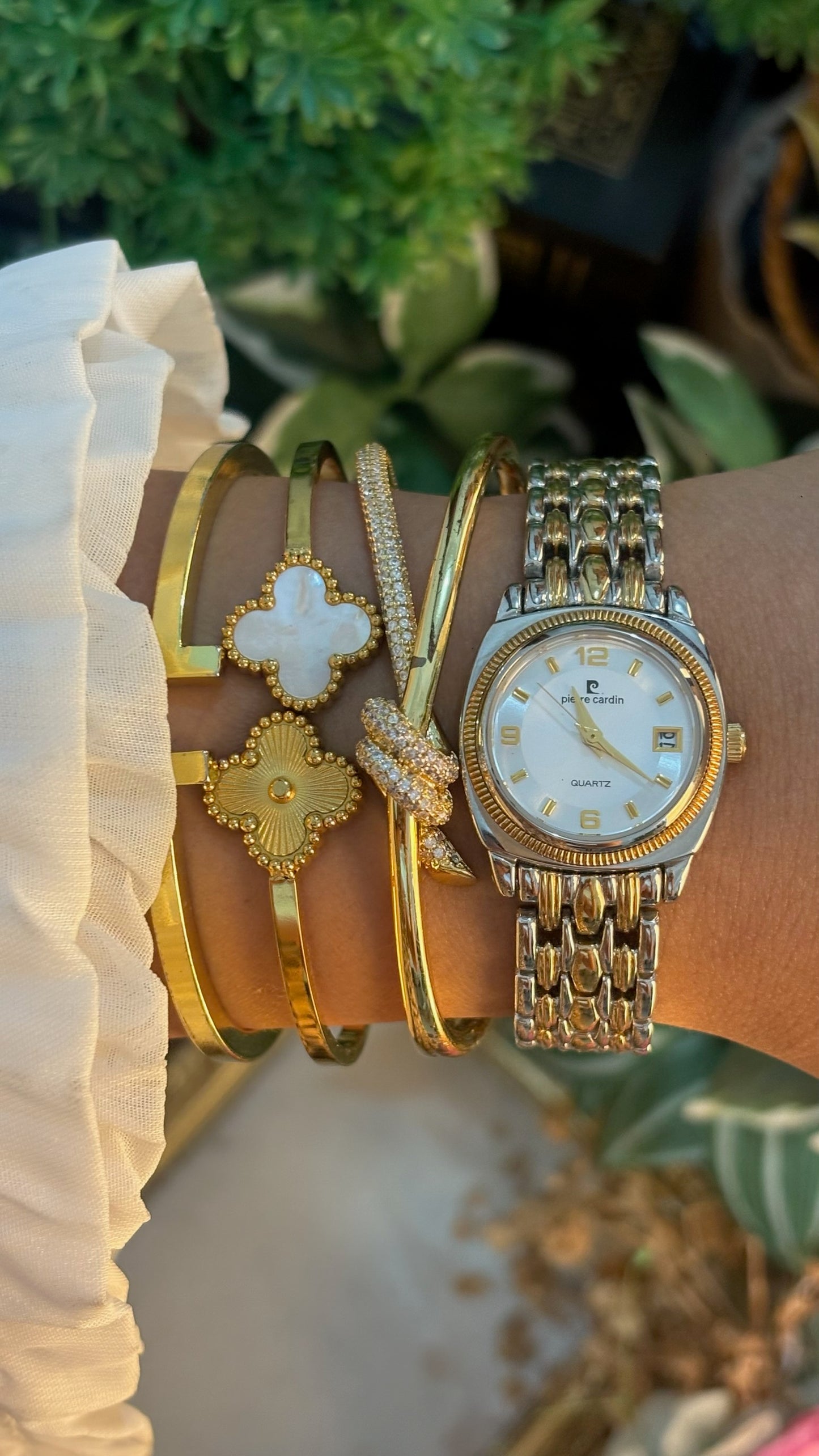Vintage Pierre Cardin Date Window Classic Watch in Two-Tone Quartz