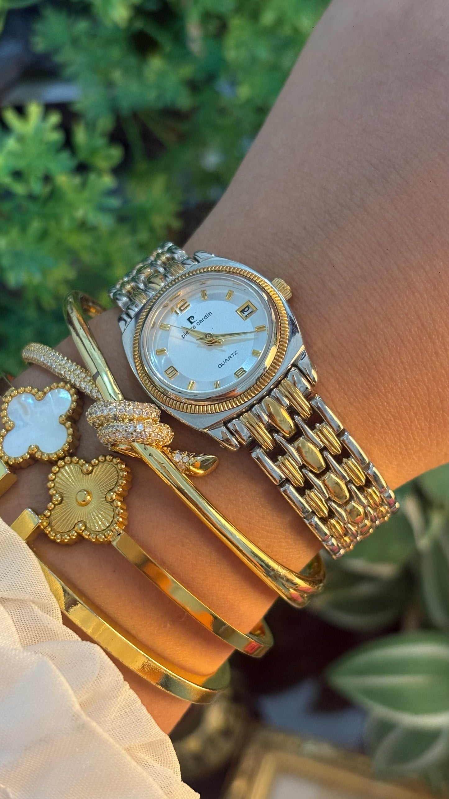 Vintage Pierre Cardin Date Window Classic Watch in Two-Tone Quartz
