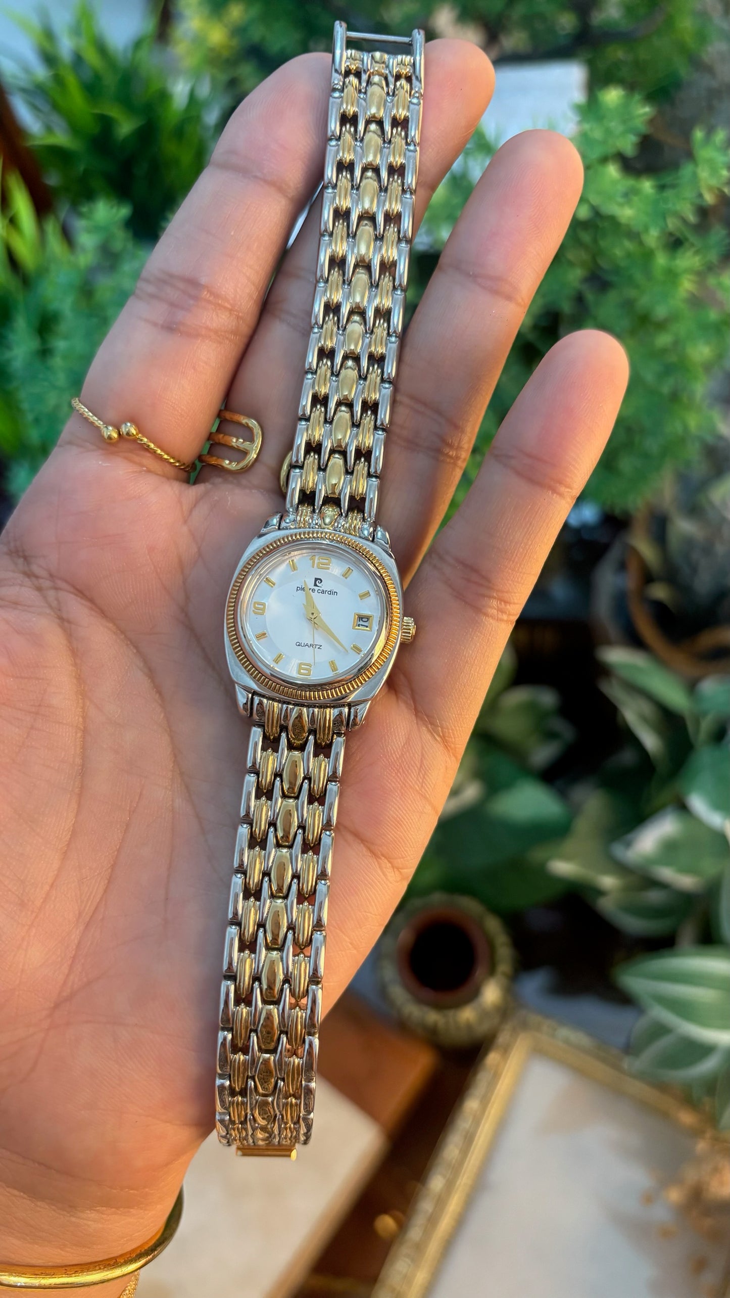 Vintage Pierre Cardin Date Window Classic Watch in Two-Tone Quartz