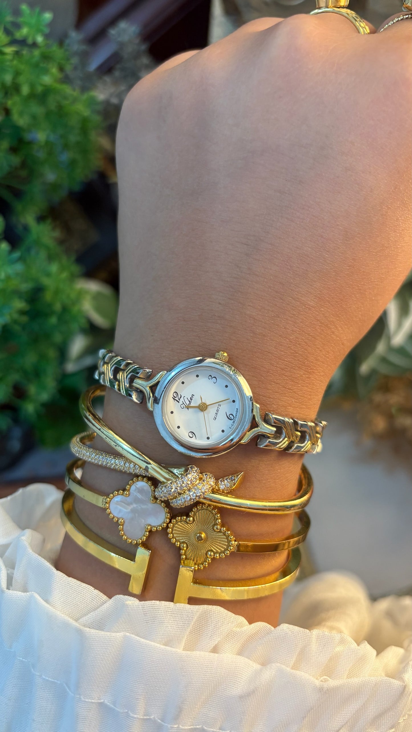 Vintage Voken Bracelet Watch in Two-Tone Quartz