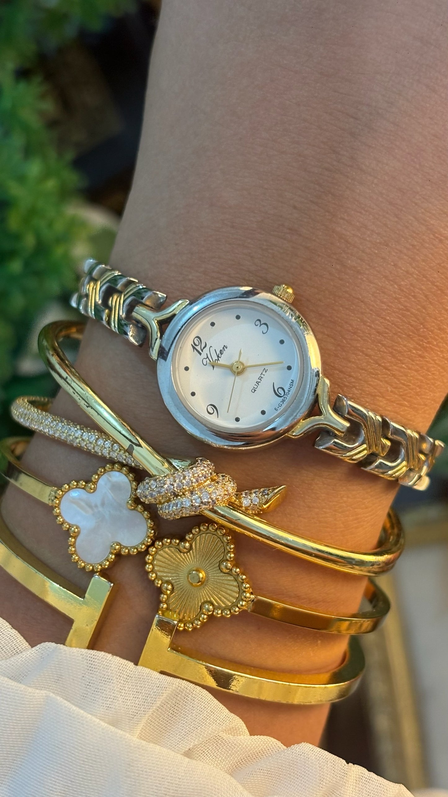 Vintage Voken Bracelet Watch in Two-Tone Quartz