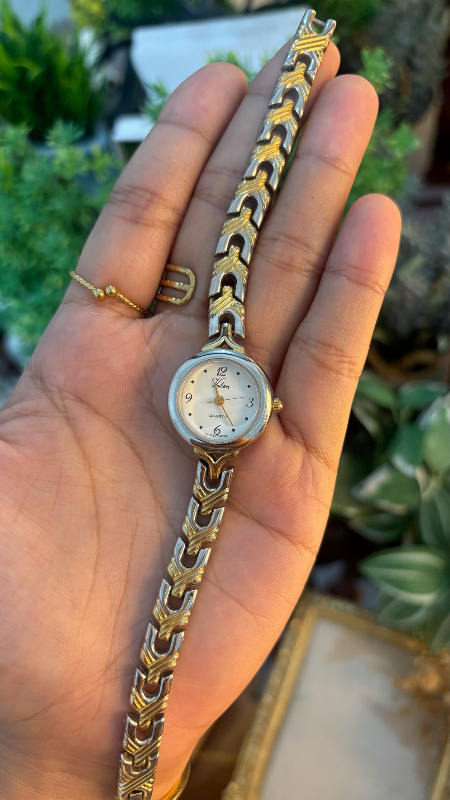 Vintage Voken Bracelet Watch in Two-Tone Quartz