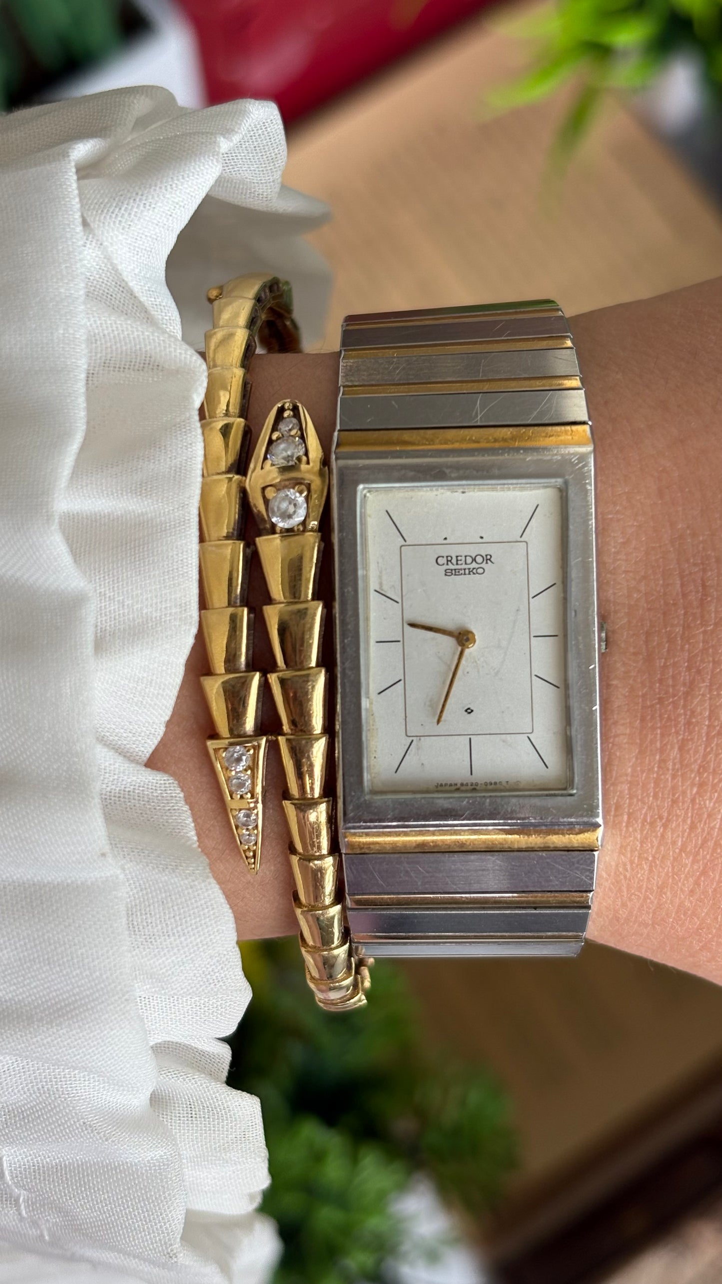 Vintage Credor by Seiko Tank Watch in Two-Tone