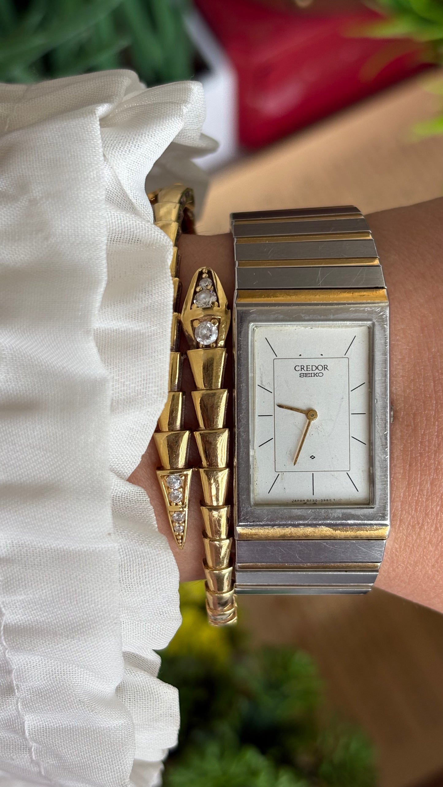 Vintage Credor by Seiko Tank Watch in Two-Tone