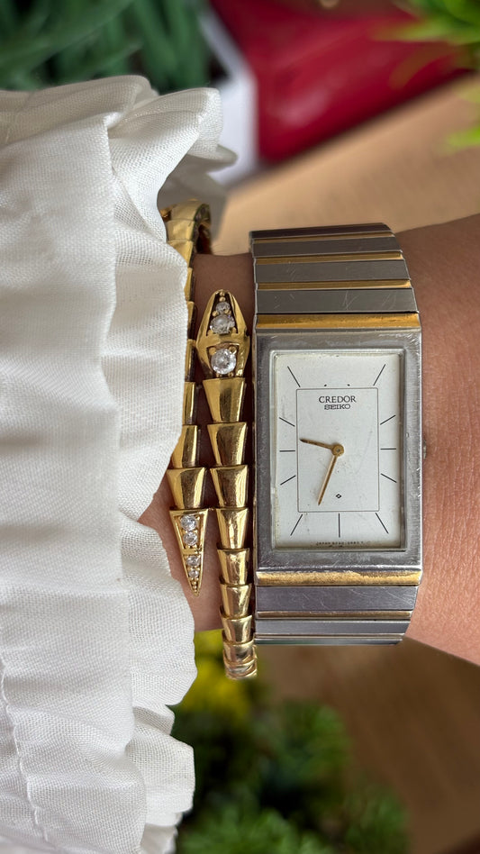 Vintage Credor by Seiko Tank Watch in Two-Tone