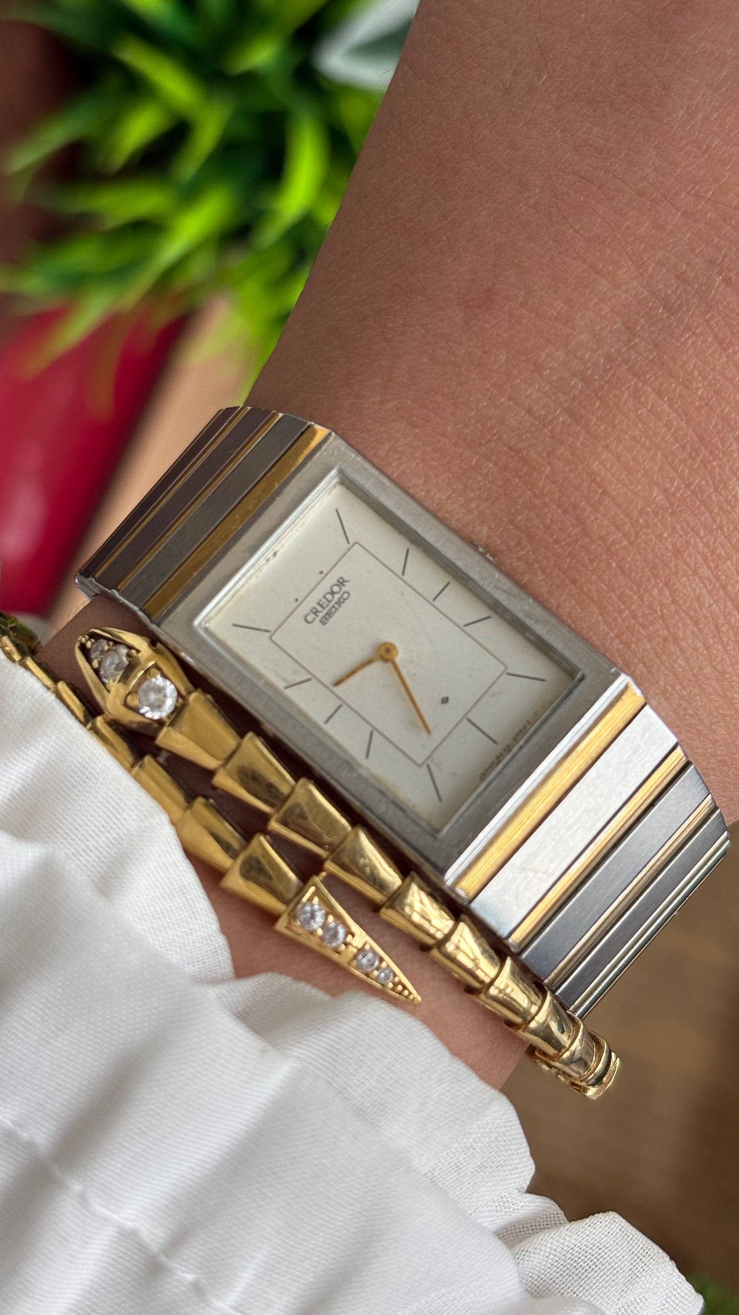 Vintage Credor by Seiko Tank Watch in Two-Tone