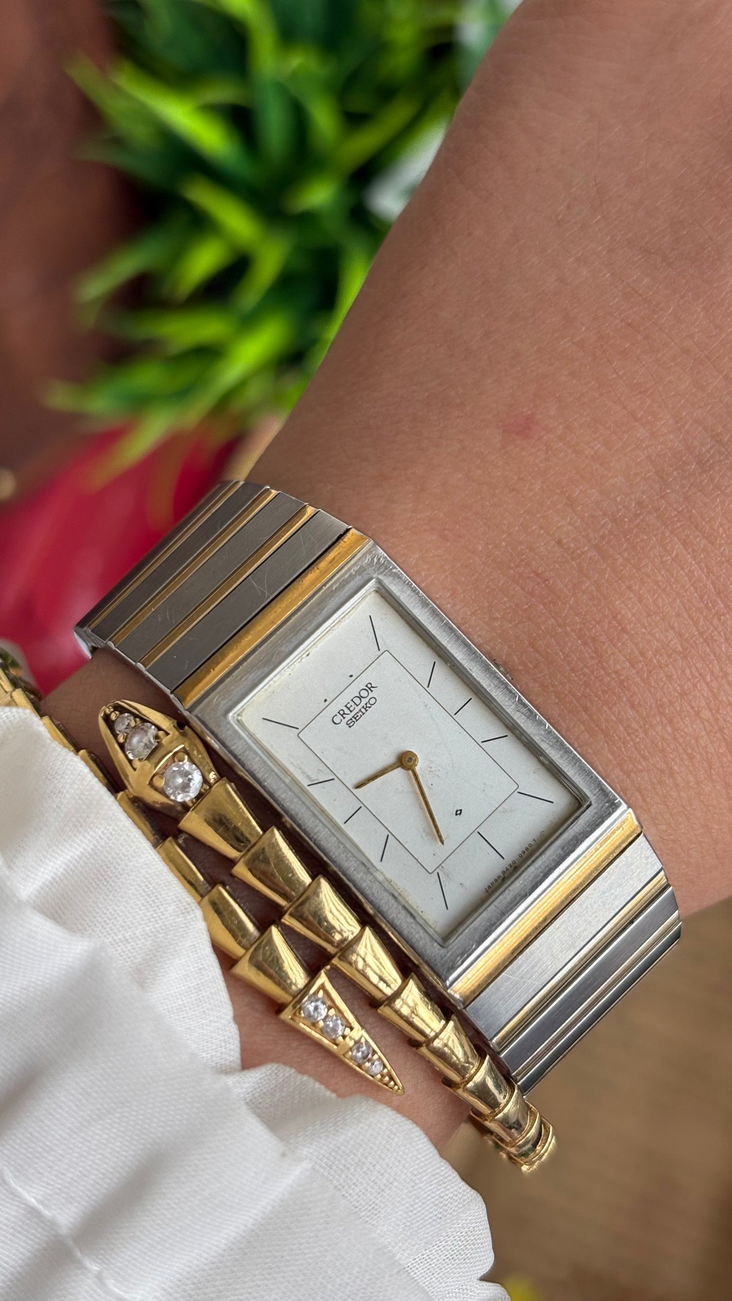Vintage Credor by Seiko Tank Watch in Two-Tone