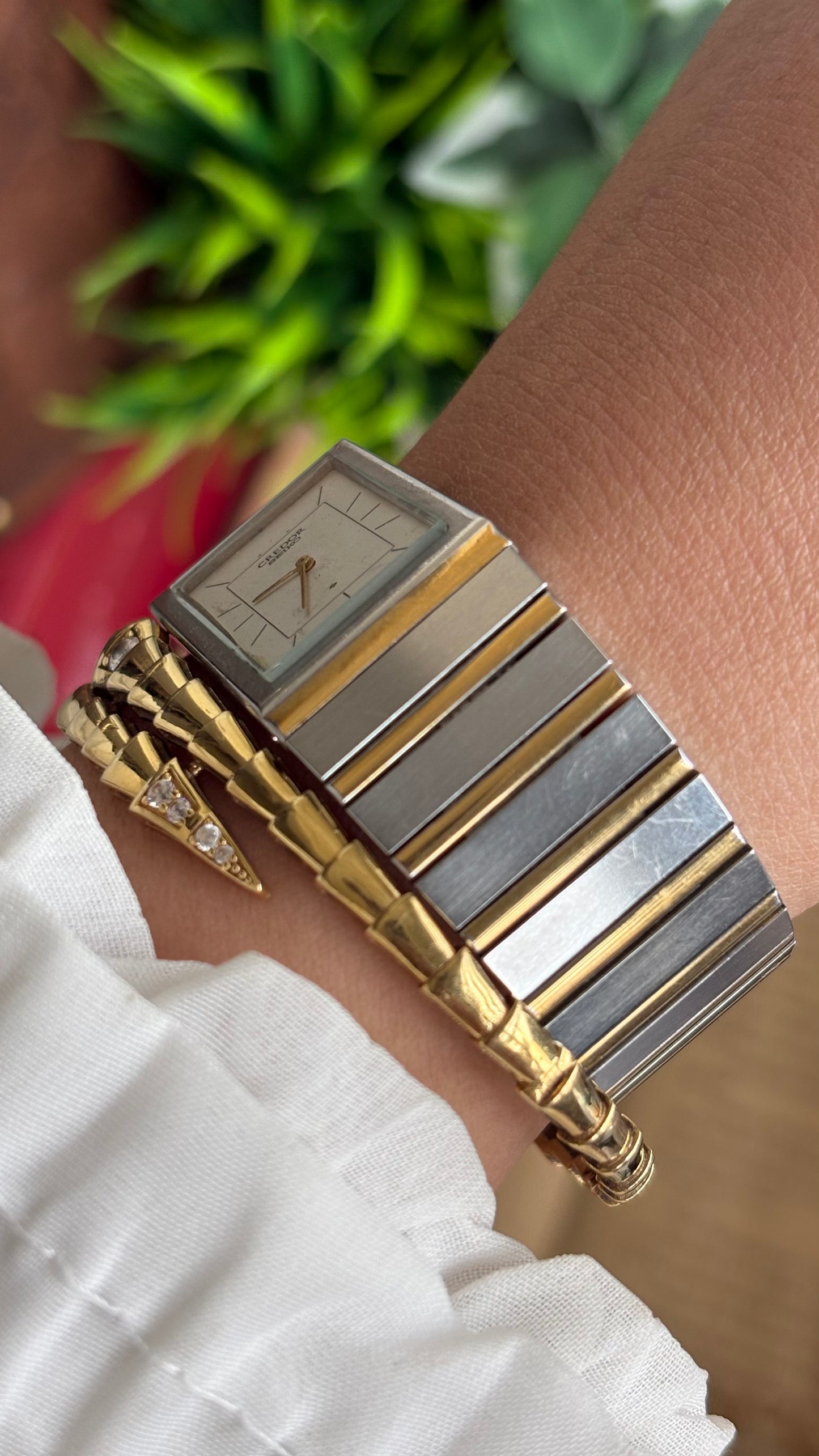 Vintage Credor by Seiko Tank Watch in Two-Tone