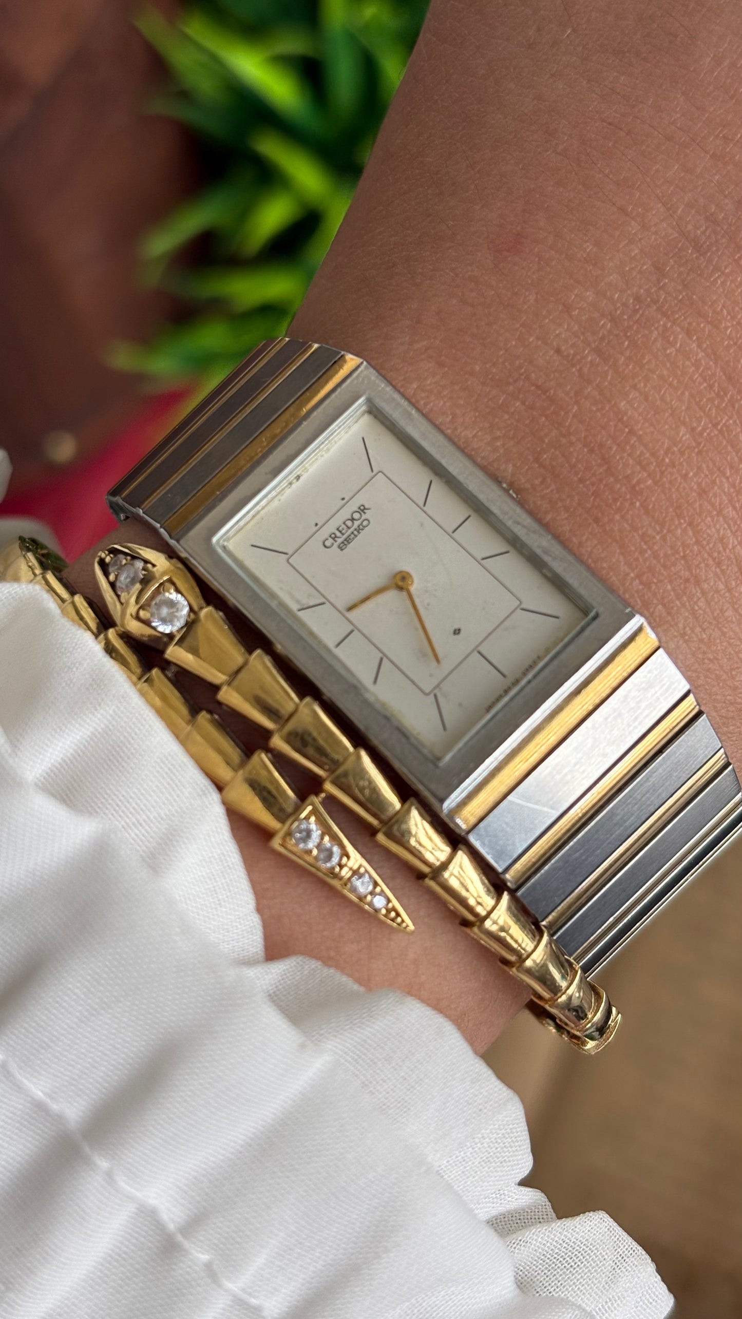 Vintage Credor by Seiko Tank Watch in Two-Tone