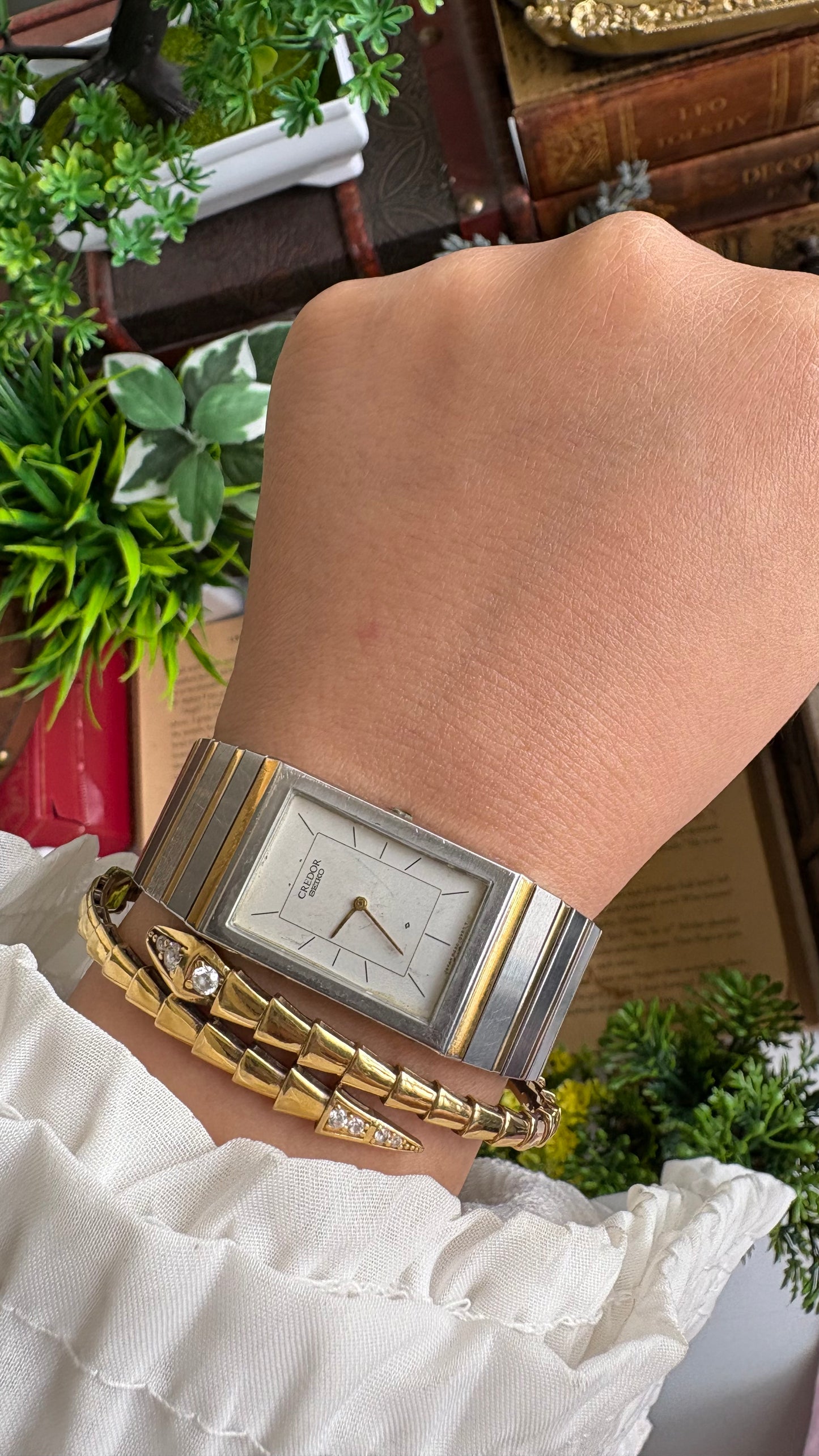 Vintage Credor by Seiko Tank Watch in Two-Tone