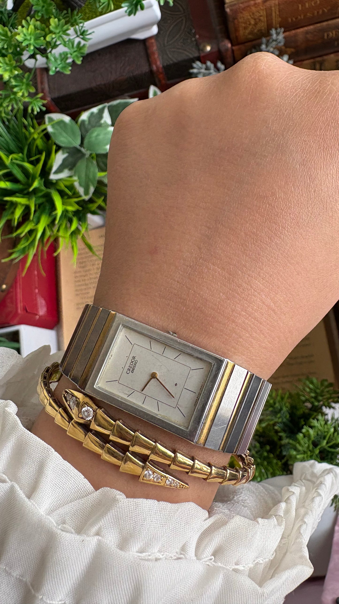 Vintage Credor by Seiko Tank Watch in Two-Tone