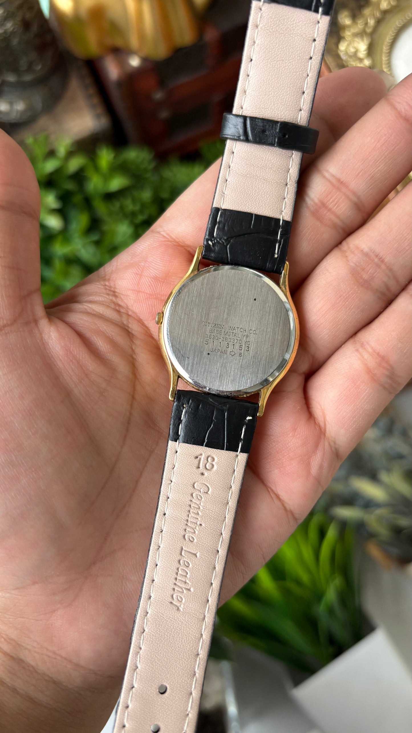 Vintage Lighthouse Lumen Majus Elegant Men's Classic Watch in Gold Tone Black Leather Quartz #00944