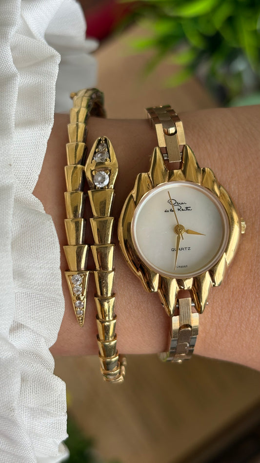 Vintage Oscar de la Renta Watch in Gold Tone