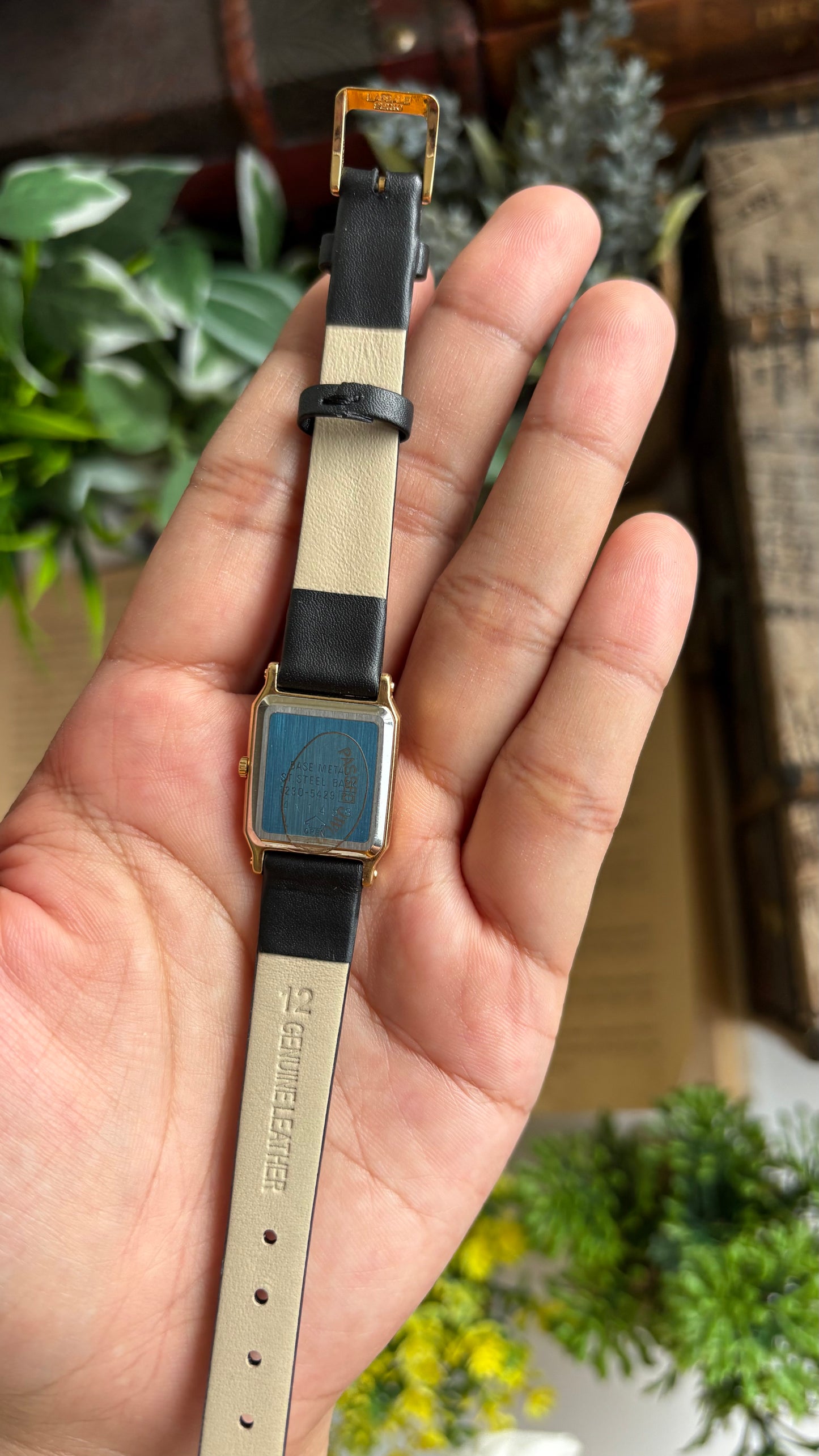 Vintage Lassale Seiko Watch in Black Leather Strap