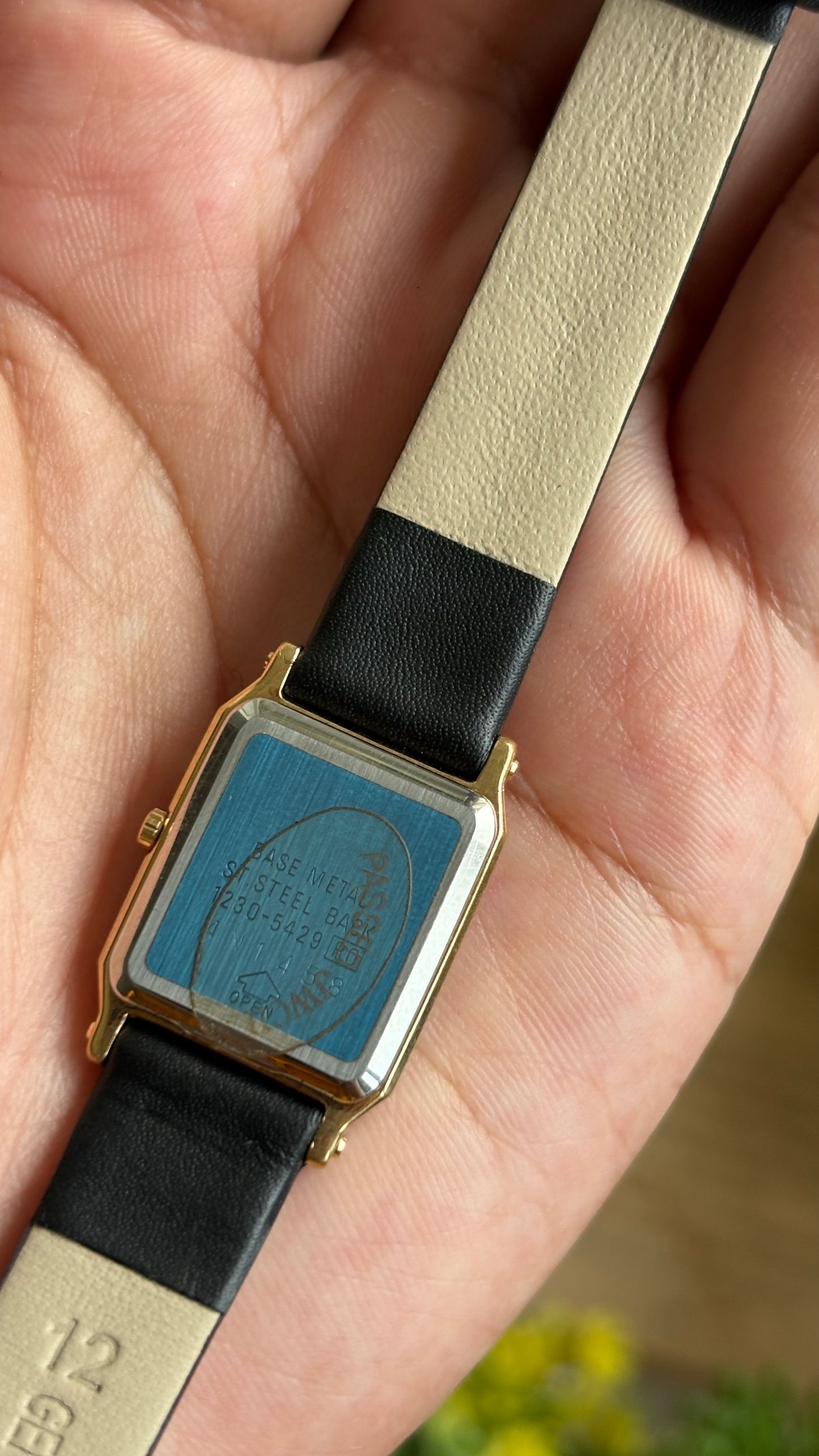 Vintage Lassale Seiko Watch in Black Leather Strap