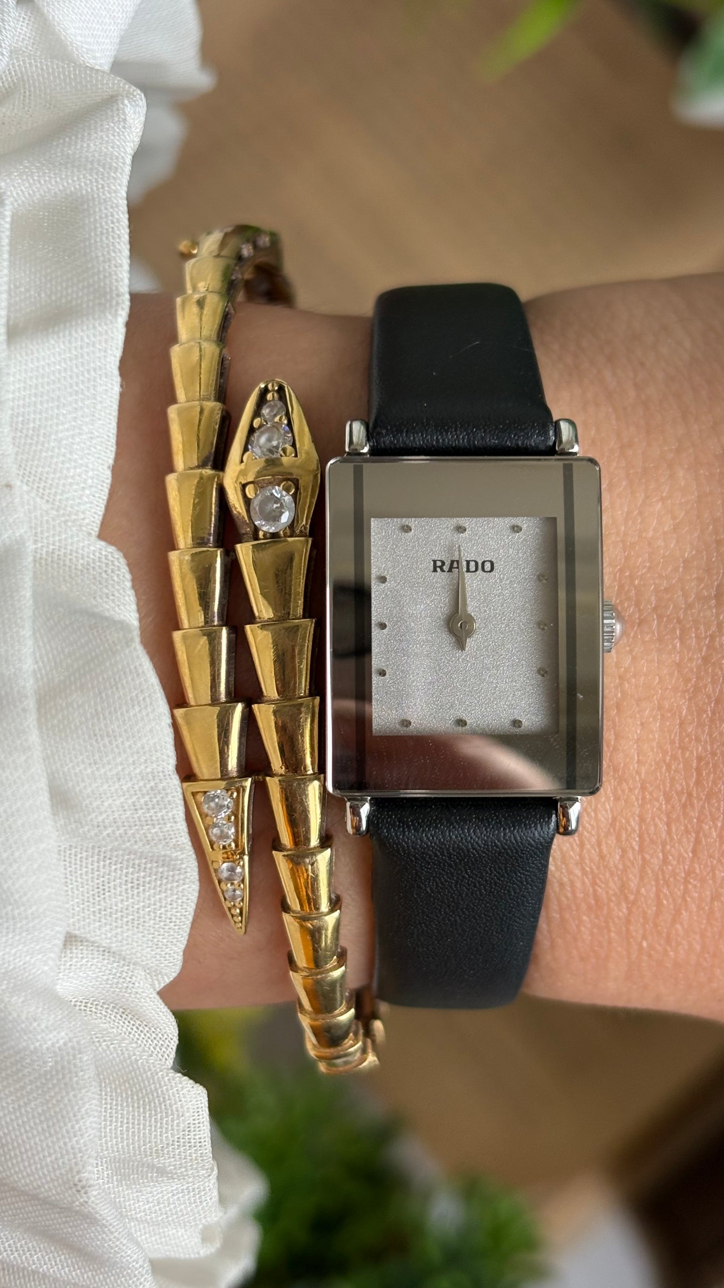 Vintage RADO DiaStar Watch in Black Leather Strap