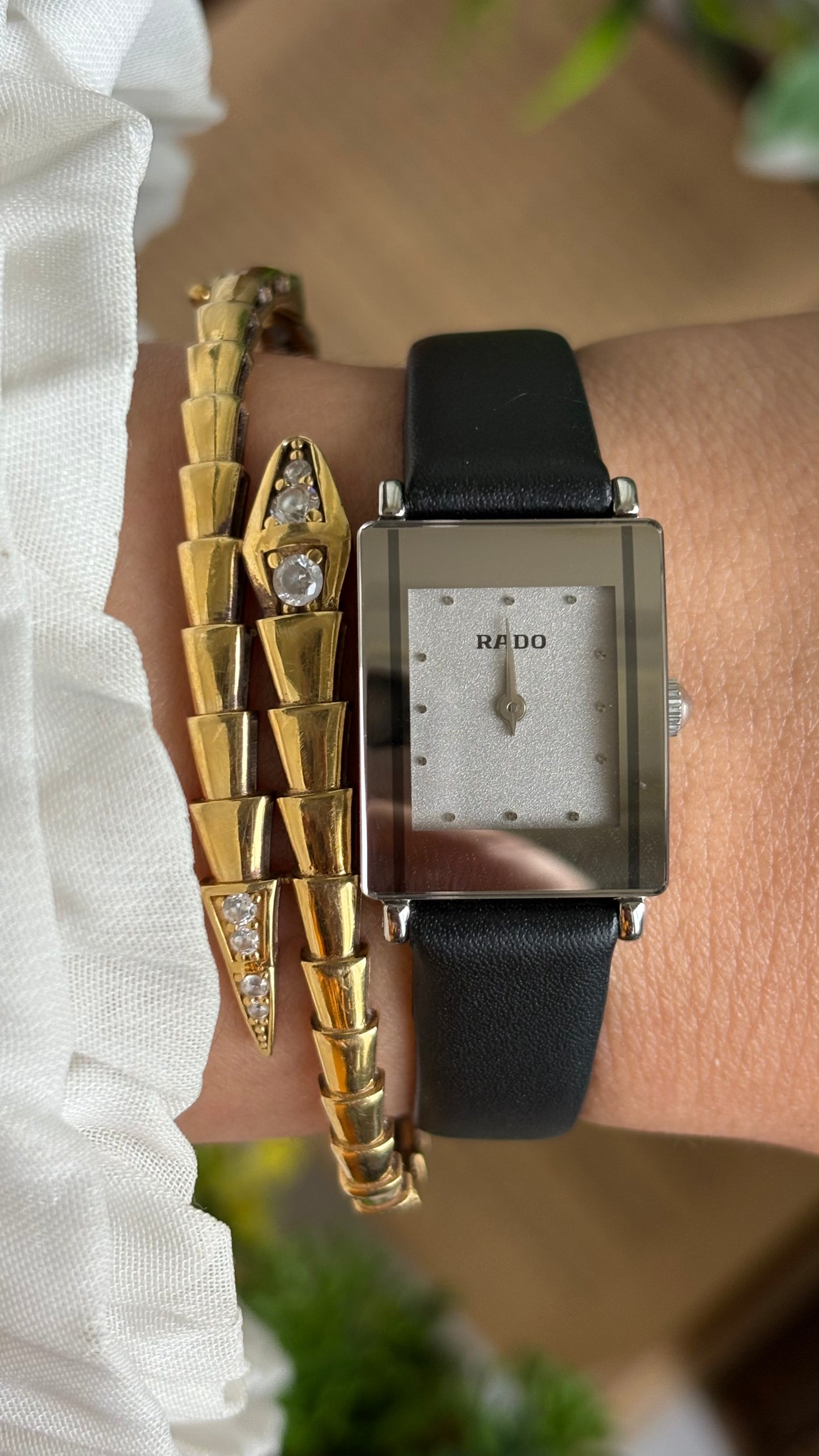 Vintage RADO DiaStar Watch in Black Leather Strap