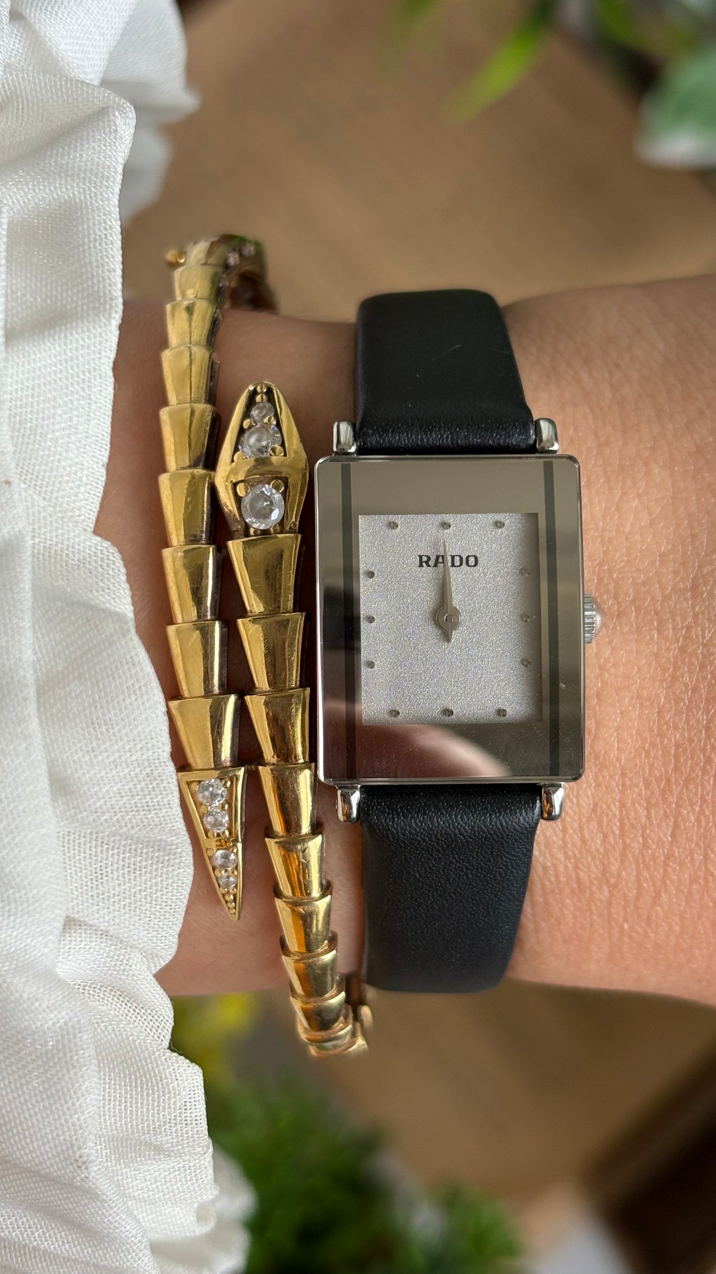 Vintage RADO DiaStar Watch in Black Leather Strap