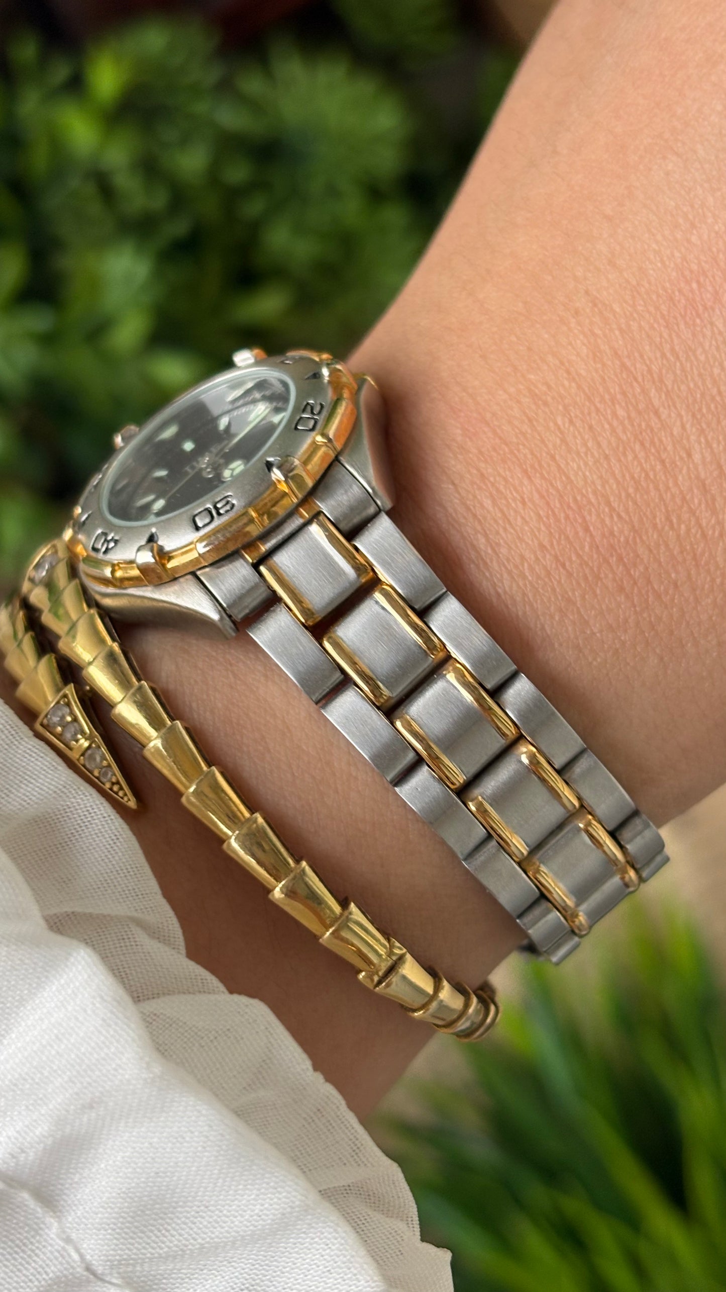 Vintage Time Sports Watch in Two-Tone Quartz Seiko Inspired #00813
