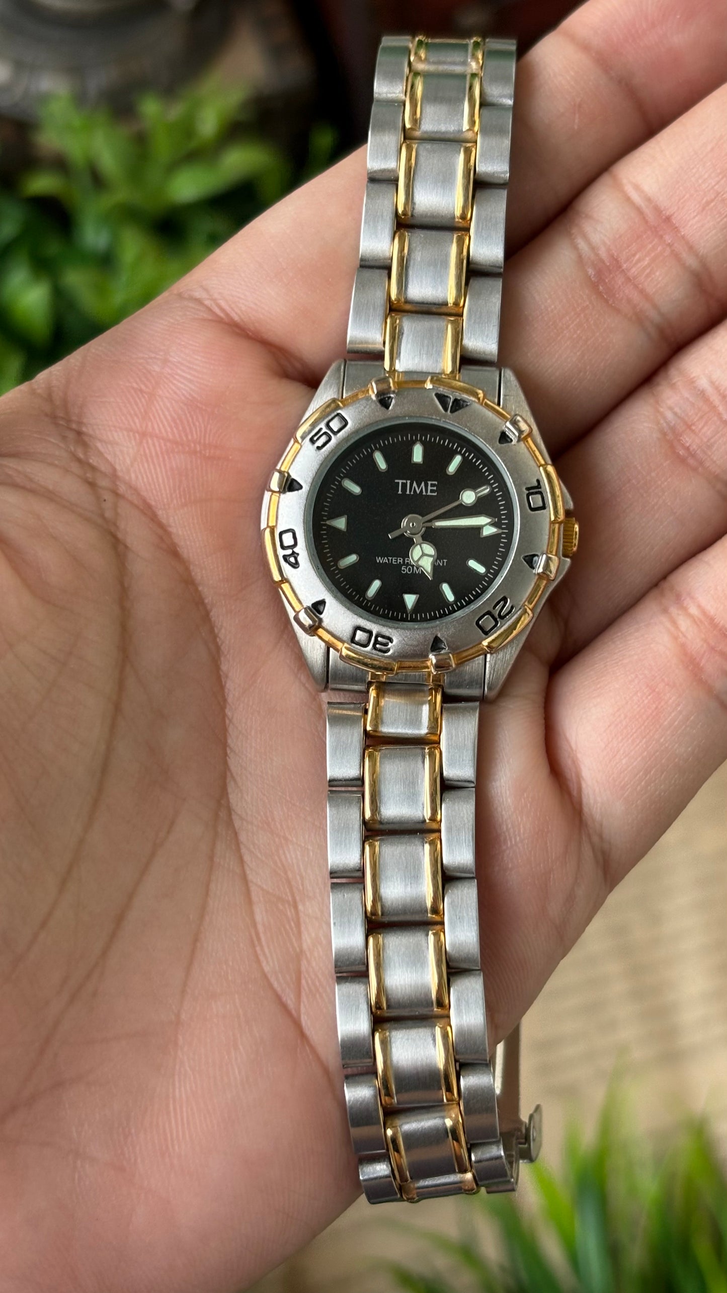 Vintage Time Sports Watch in Two-Tone Quartz Seiko Inspired #00813