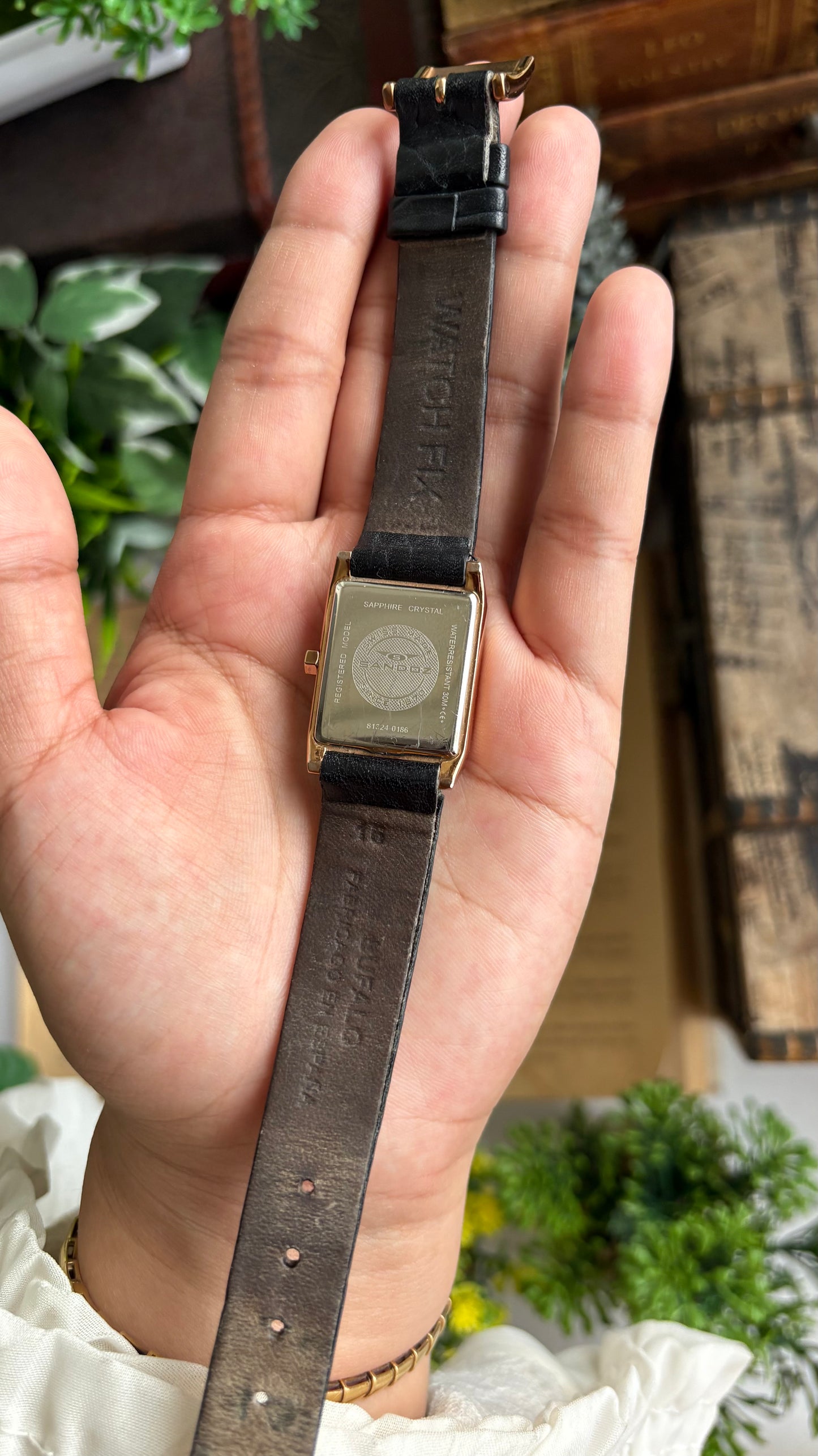 Vintage Sandoz Watch in Black Leather Strap