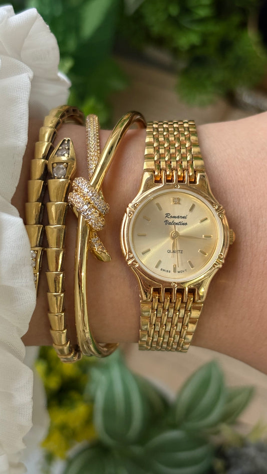 Vintage Romarni Valentino Swiss Watch in Gold Tone Quartz