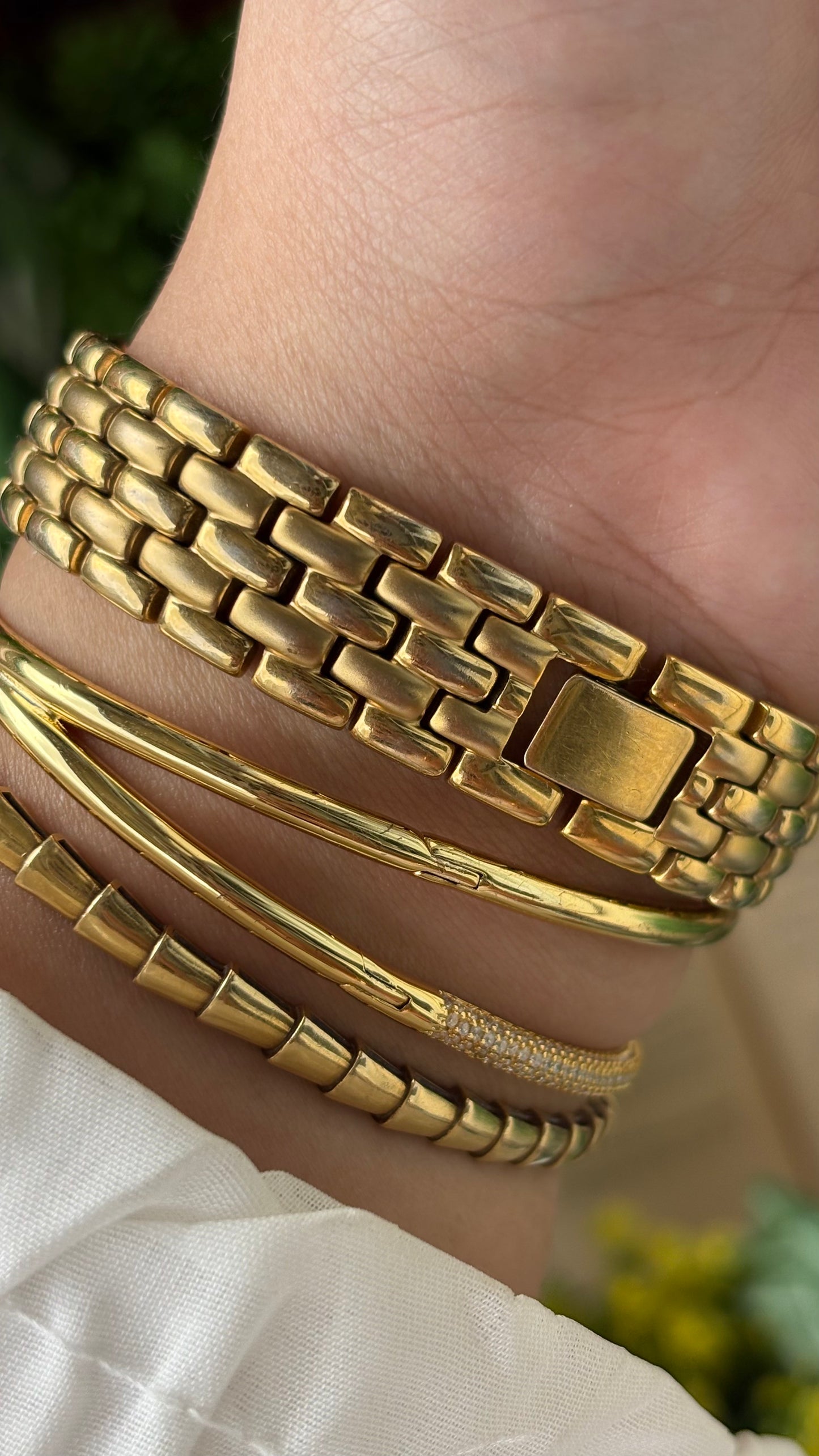 Extremely Rare Vintage Lancel Paris Bejeweled Tank Watch in Gold Tone Japan Quartz